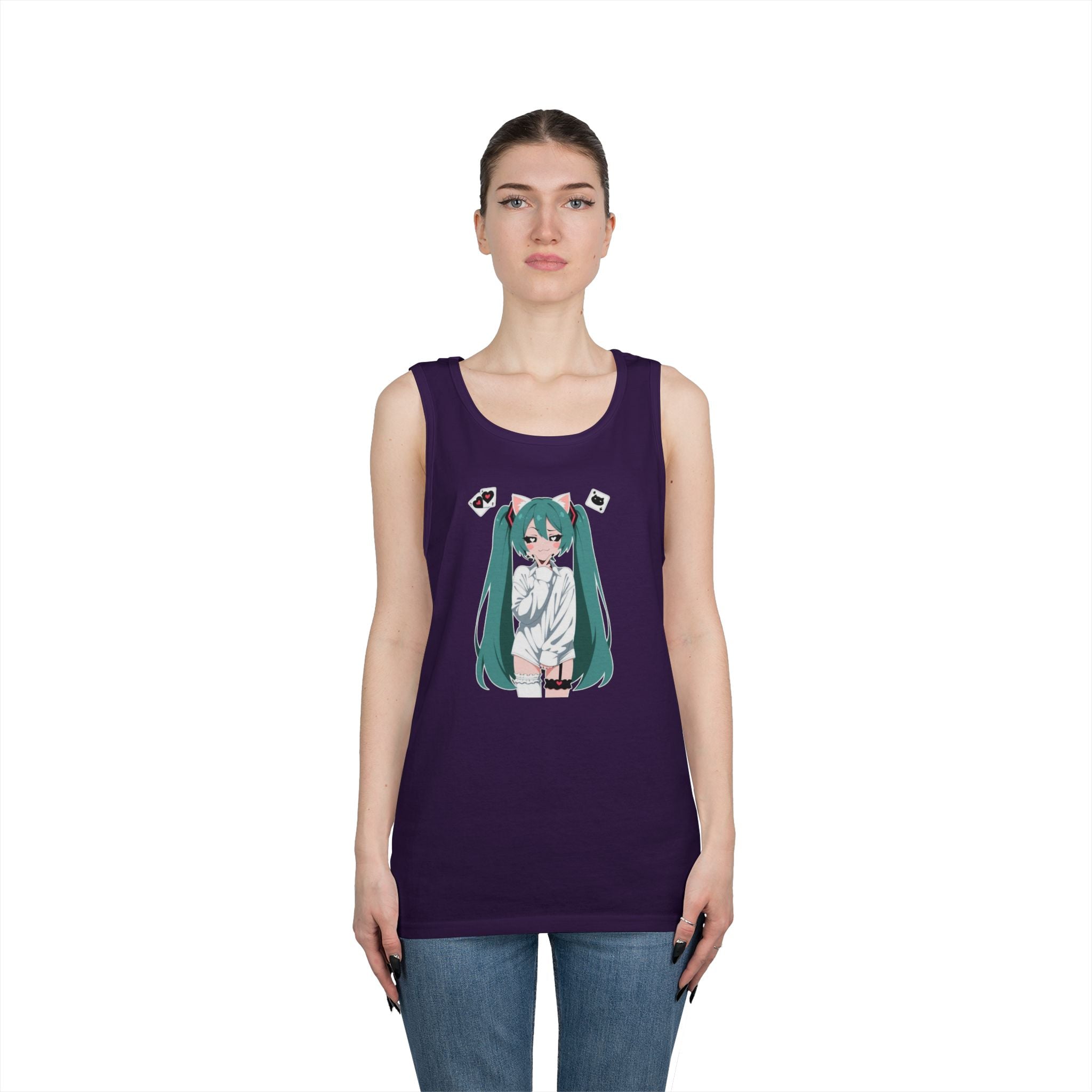 Hatsune Miku Catgirl Cute Heavy Cotton Tank Top