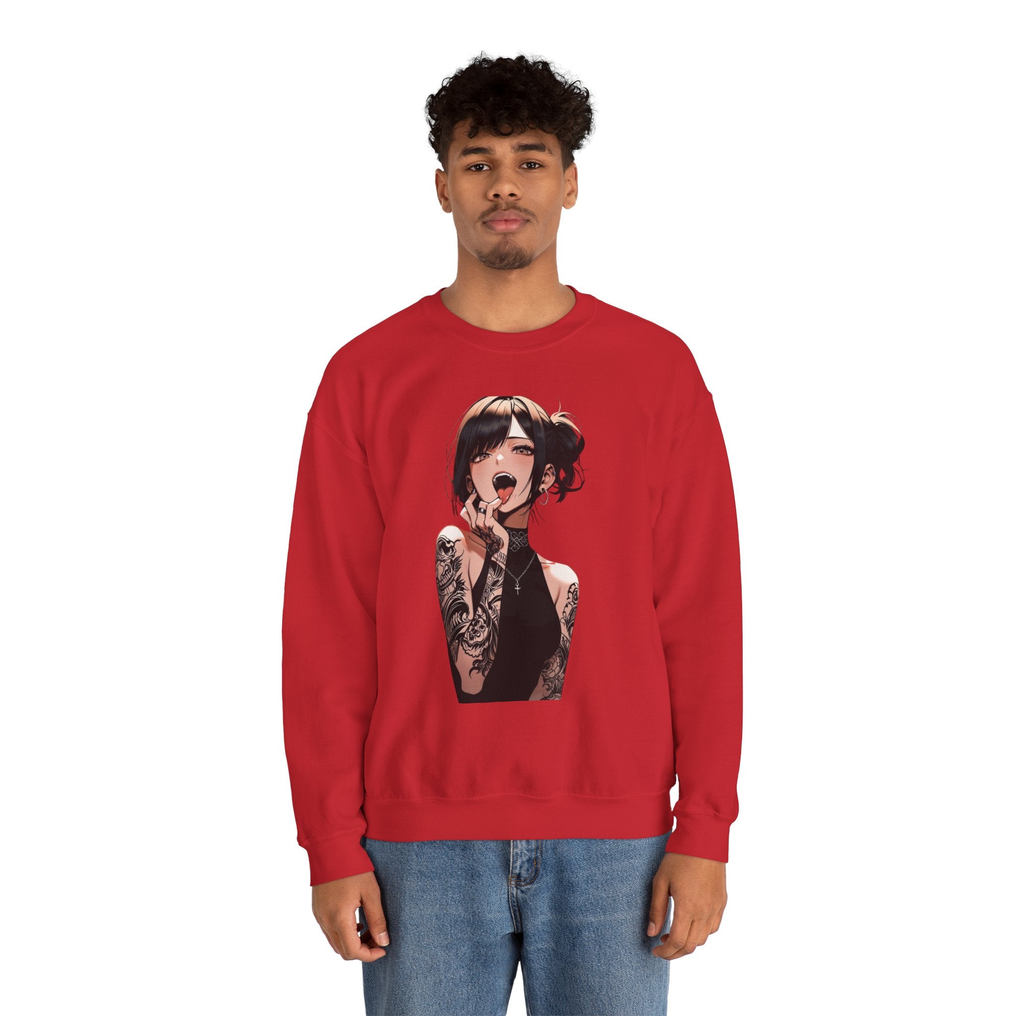 Gothic Himiko Toga Tattooed Ahegao Unisex Heavy Blend™ Crewneck Sweatshirt