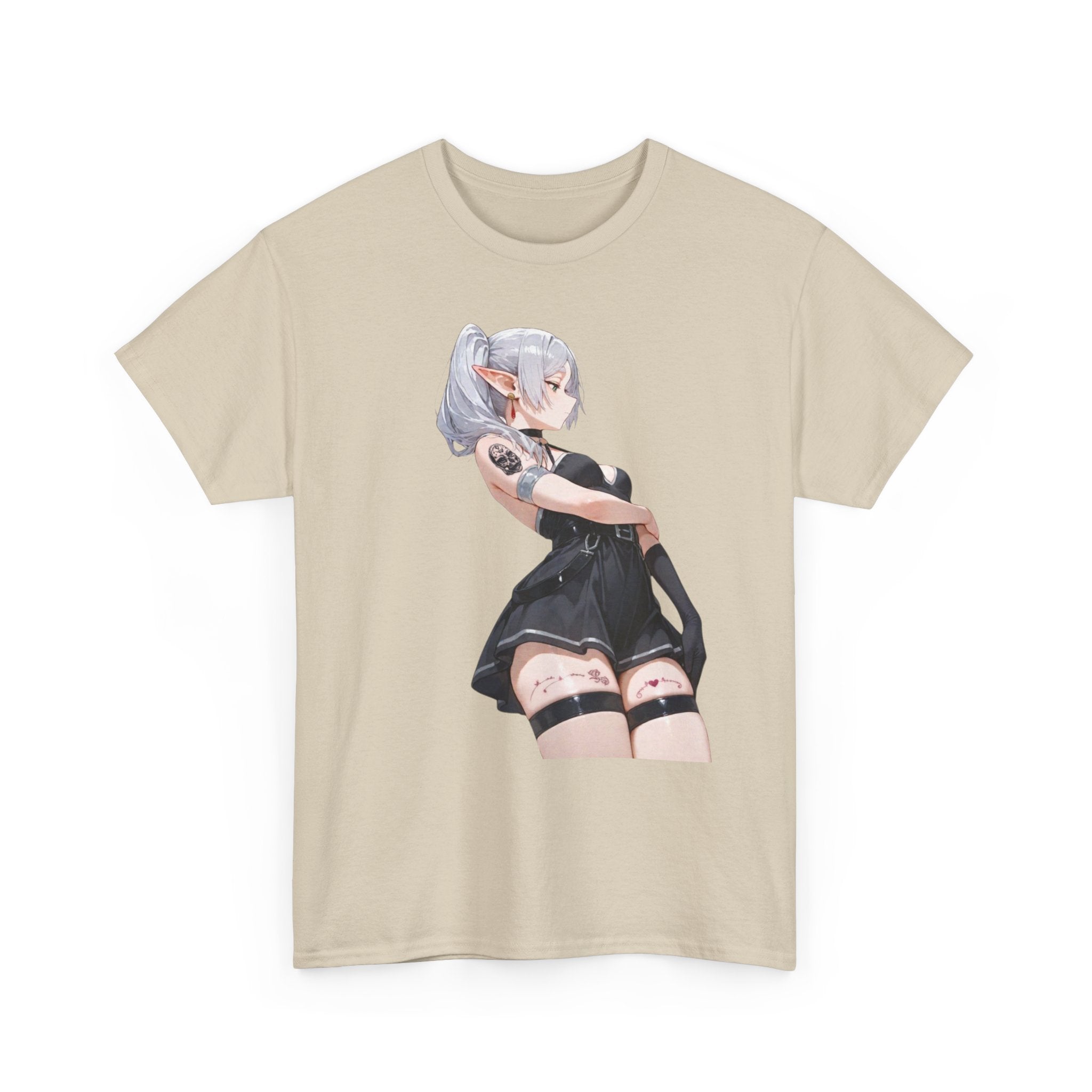 Sexy Frieren Tattooed Black Outfit Unisex Heavy Cotton Tee