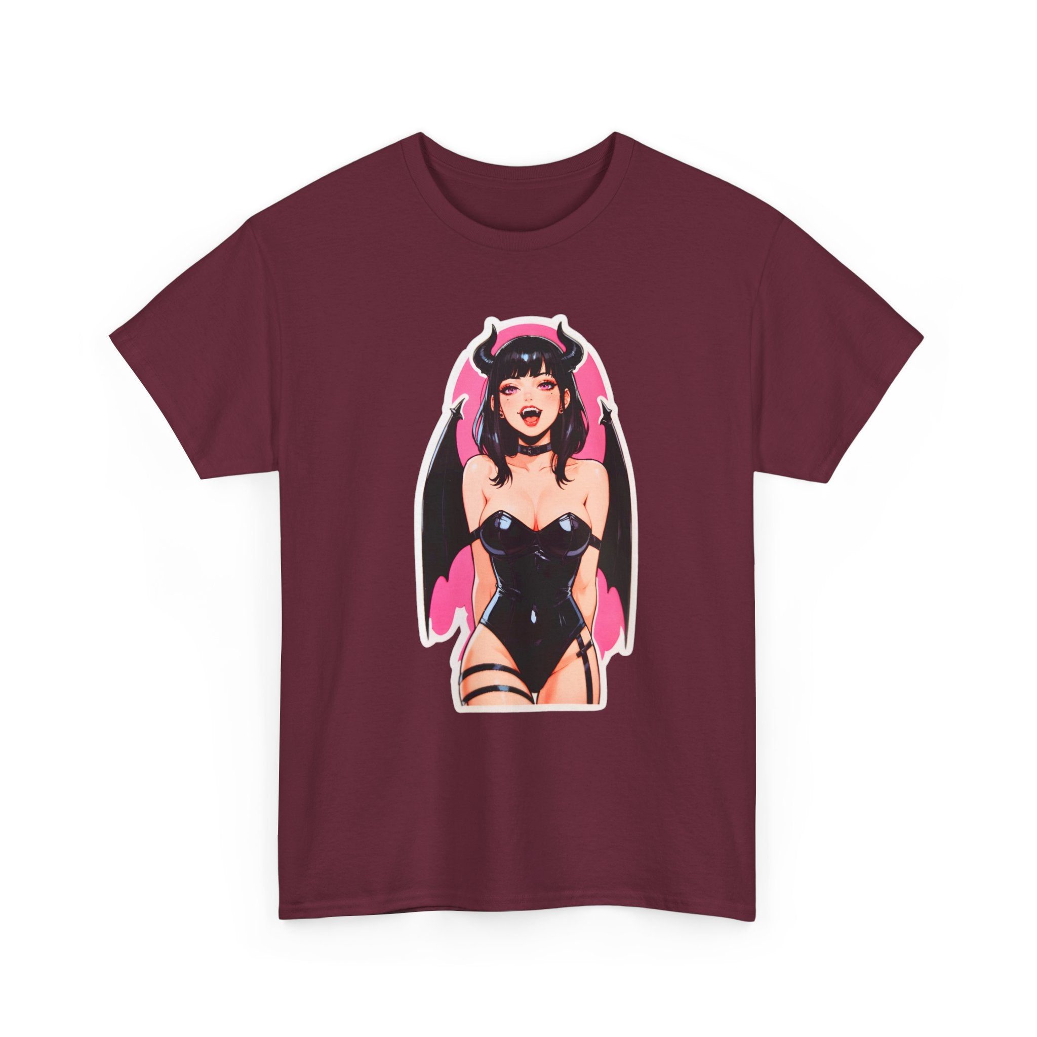 Succubus Ahegao Dark Gothic Unisex Heavy Cotton Tee