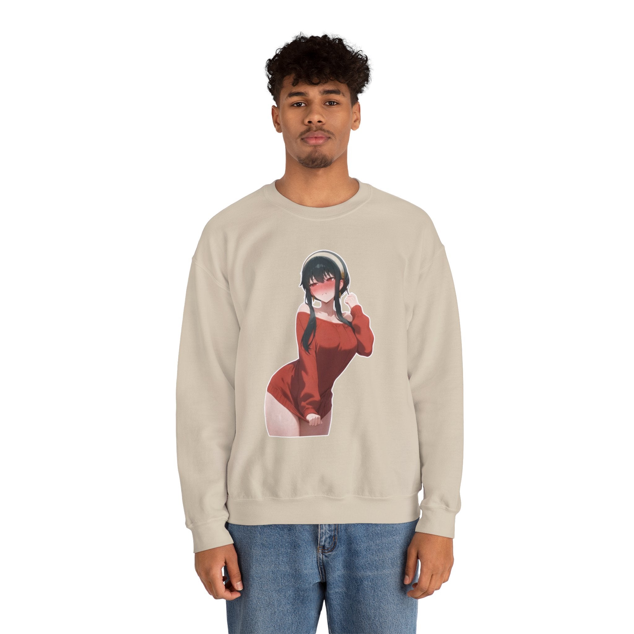 Yor Forger Blushing Waifu Unisex Heavy Blend™ Crewneck Sweatshirt