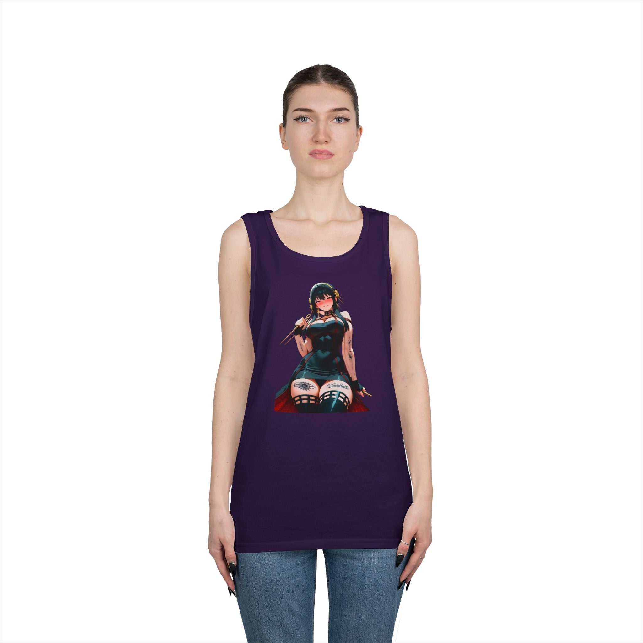 Yor Forger Assassin Gothic Tattooed Heavy Cotton Tank Top