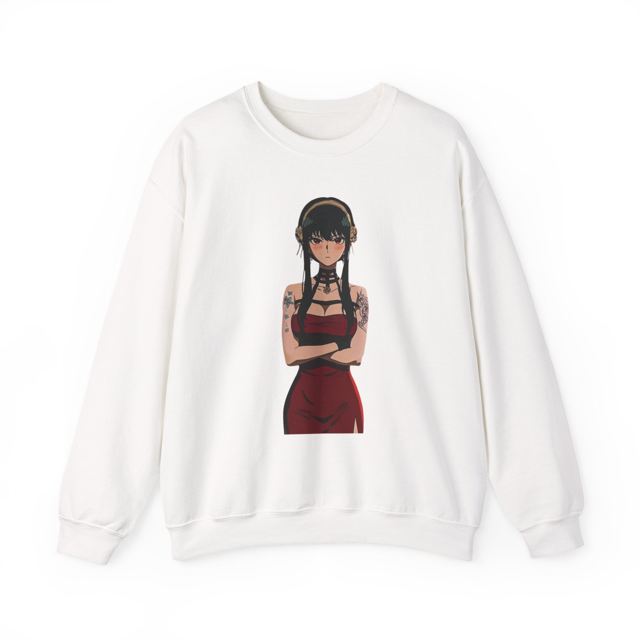 Yor Forger Elegant Tattooed Anime Unisex Heavy Blend™ Crewneck Sweatshirt