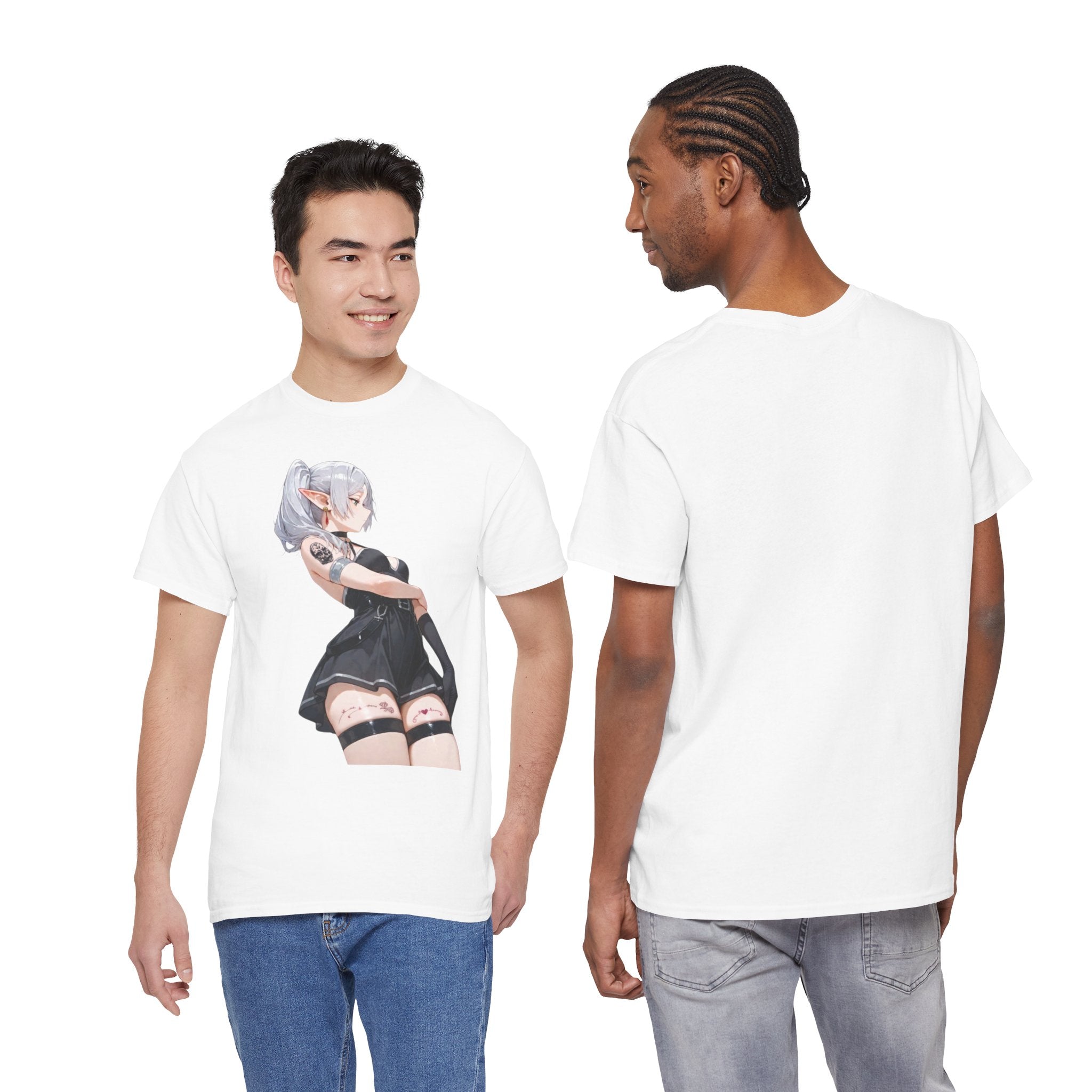 Sexy Frieren Tattooed Black Outfit Unisex Heavy Cotton Tee