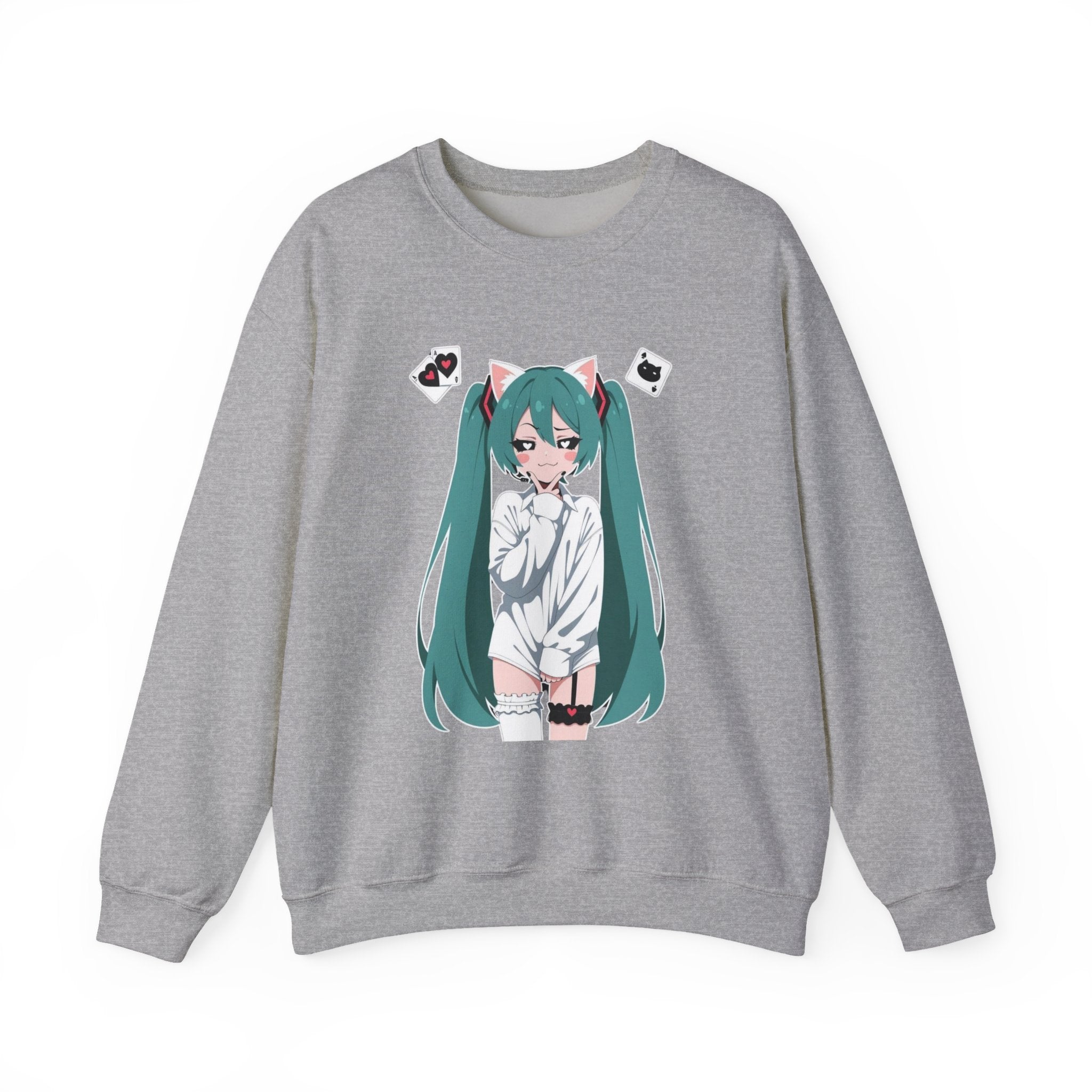 Hatsune Miku Catgirl Cute Unisex Heavy Blend™ Crewneck Sweatshirt