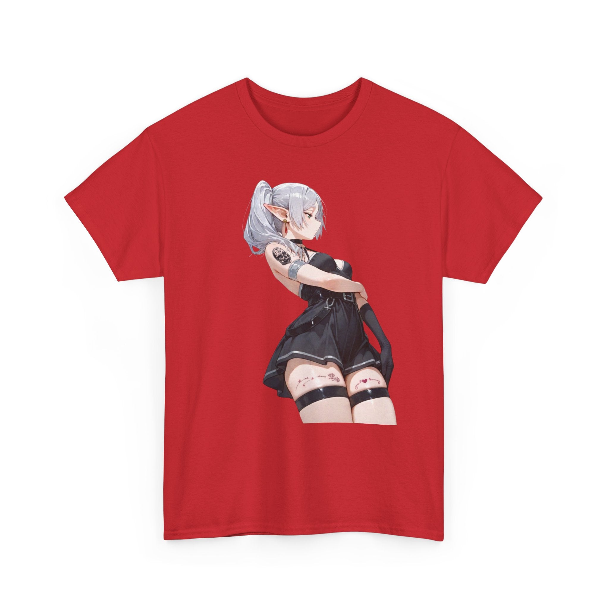 Sexy Frieren Tattooed Black Outfit Unisex Heavy Cotton Tee