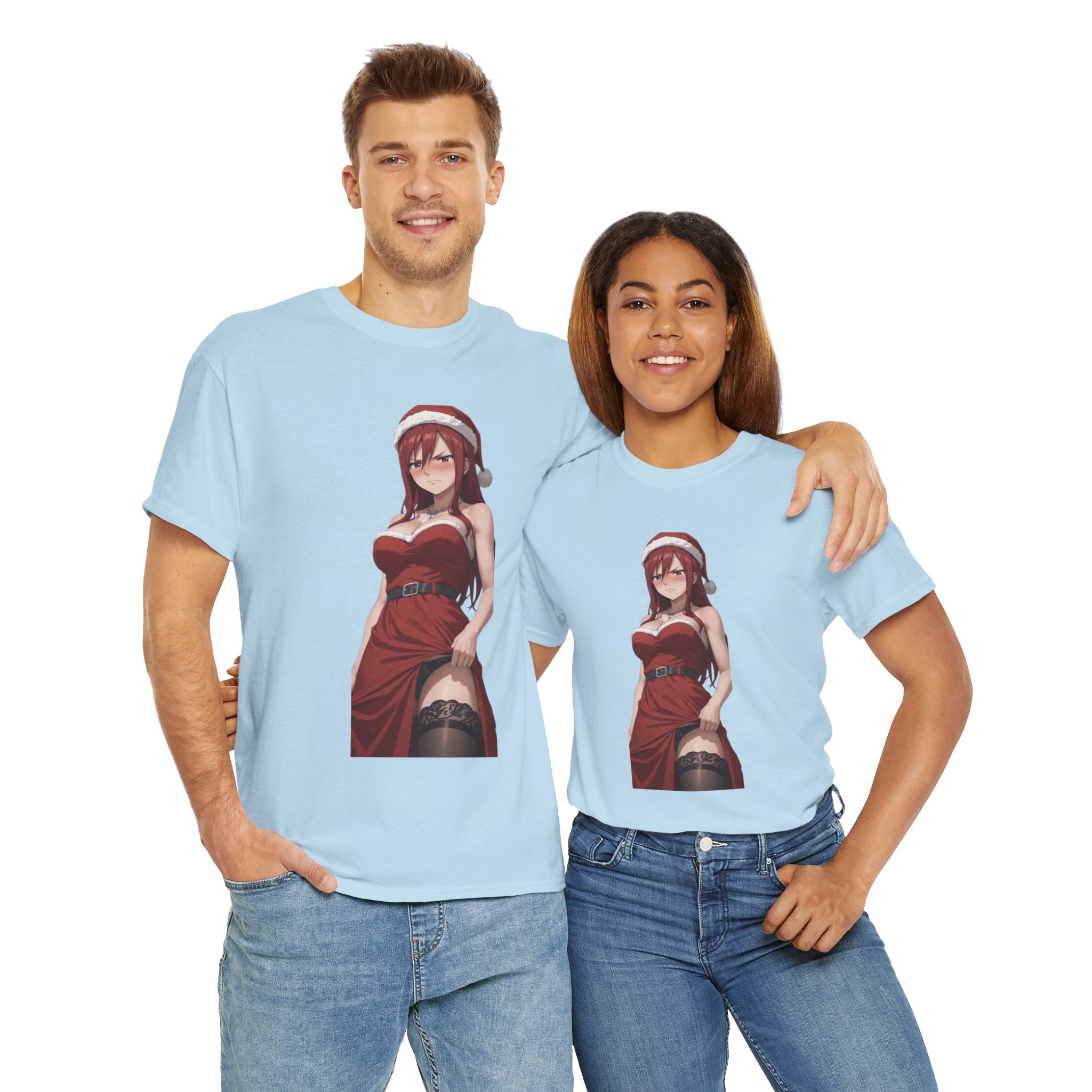 Ezra Scarlet Christmas Themed Angry Anime Unisex Heavy Cotton Tee