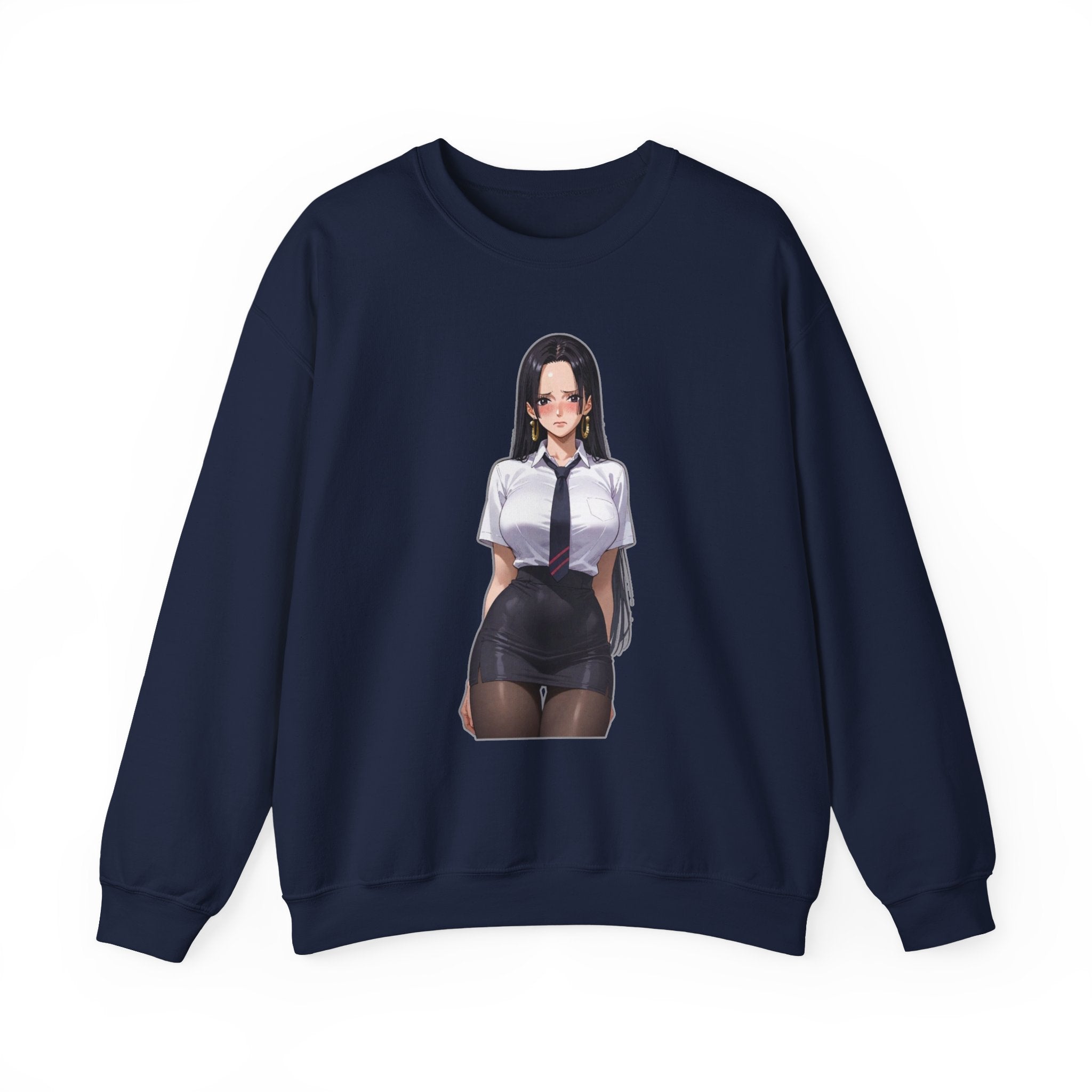 Nico Robin Office Lady Blushing Anime Unisex Heavy Blend™ Crewneck Sweatshirt