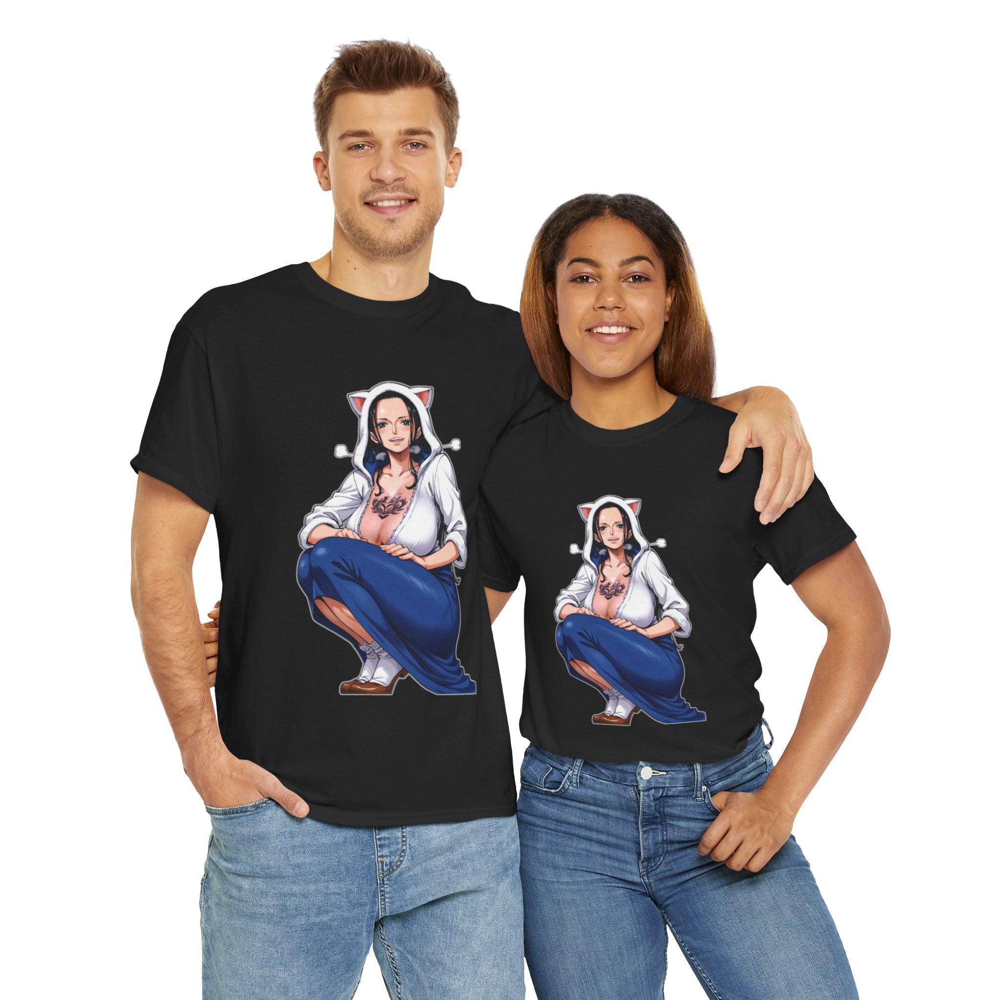 Nico Robin Catgirl Casual Anime Heavy Cotton Tee