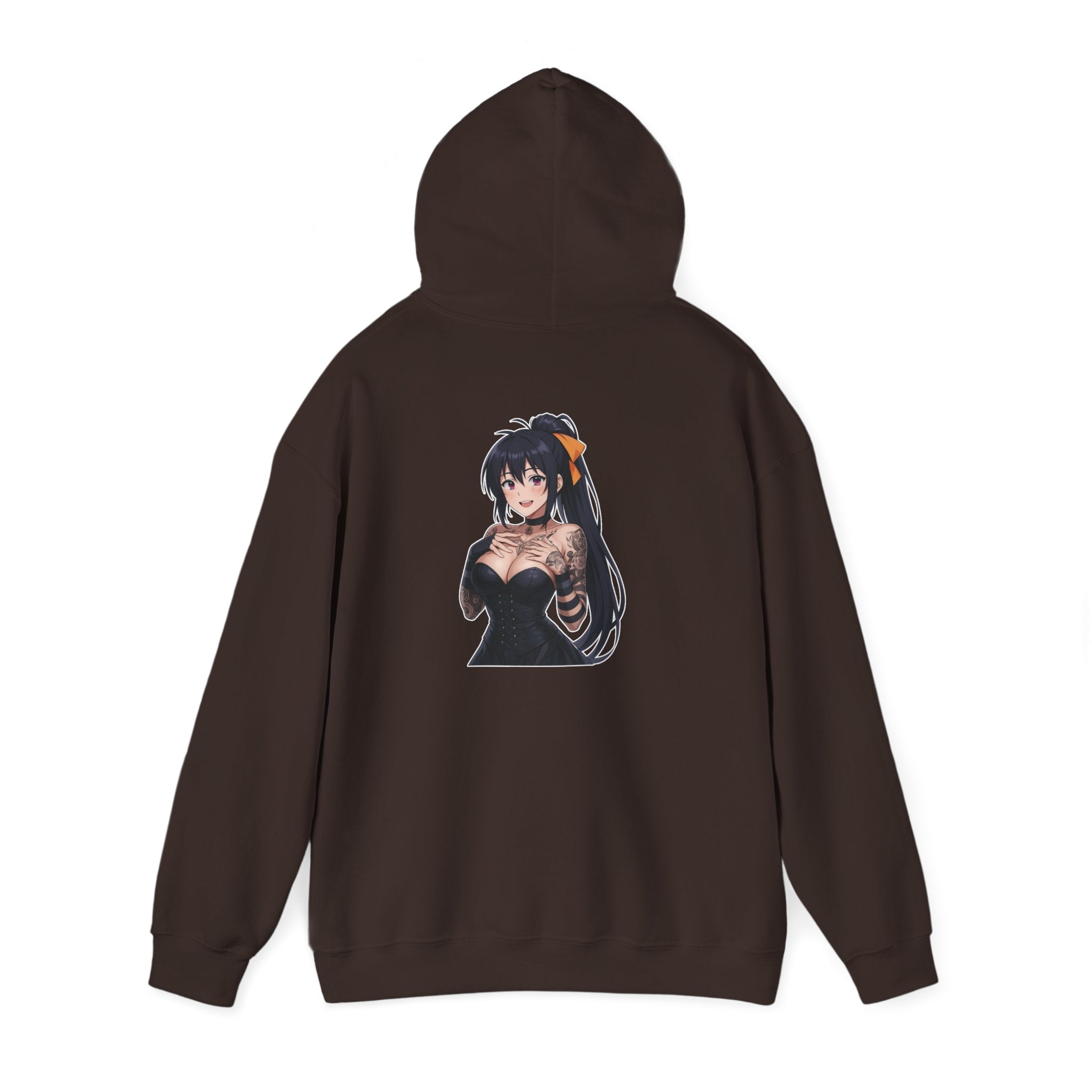 Gothic Style Akeno Himejima Tattoed Waifu Unisex Heavy Blend™ Hooded Sweatshirt