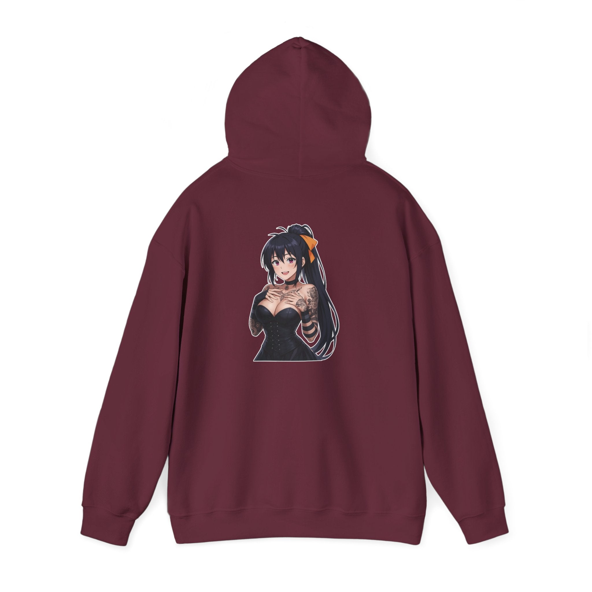 Gothic Style Akeno Himejima Tattoed Waifu Unisex Heavy Blend™ Hooded Sweatshirt