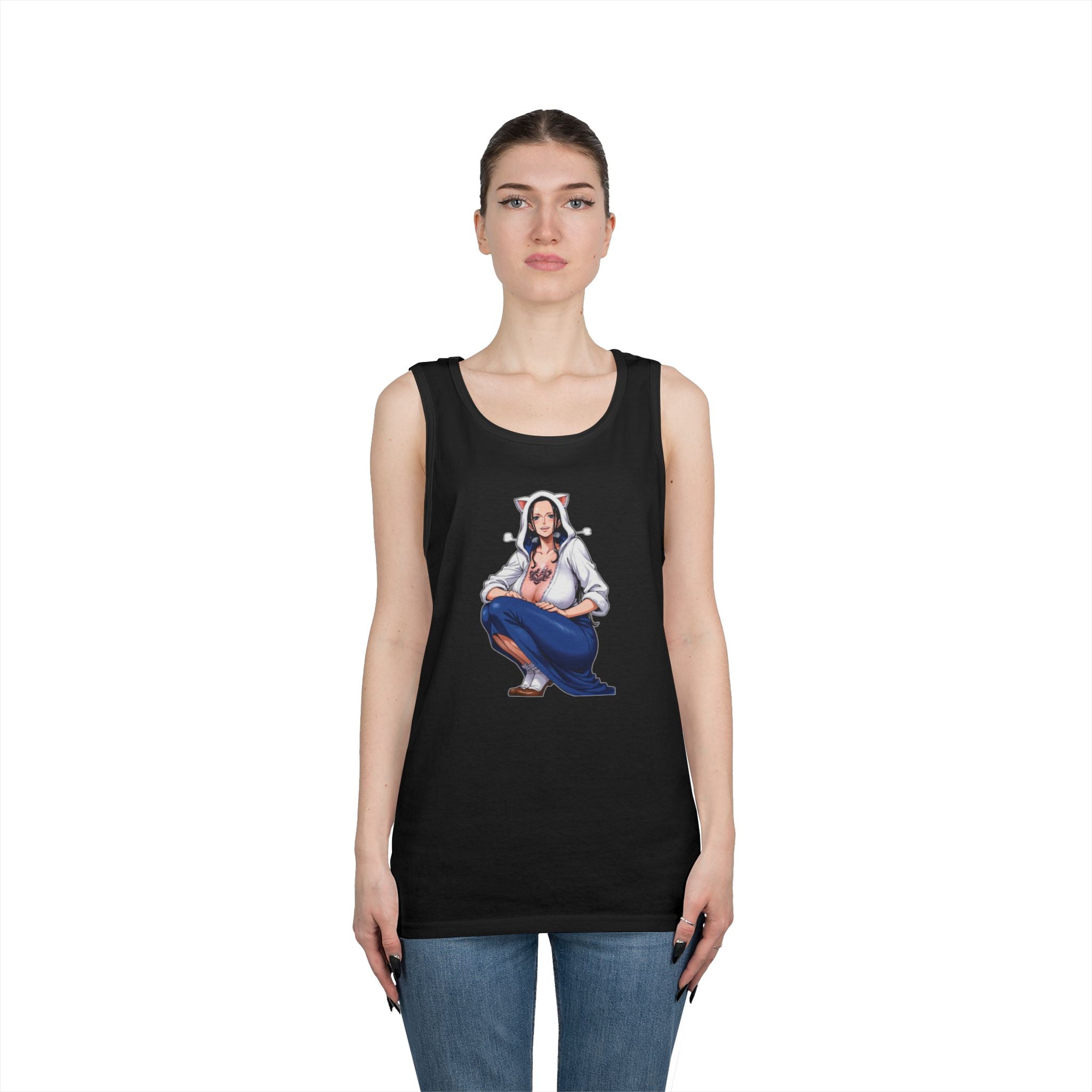 Nico Robin Catgirl Casual Anime Heavy Cotton Tank Top