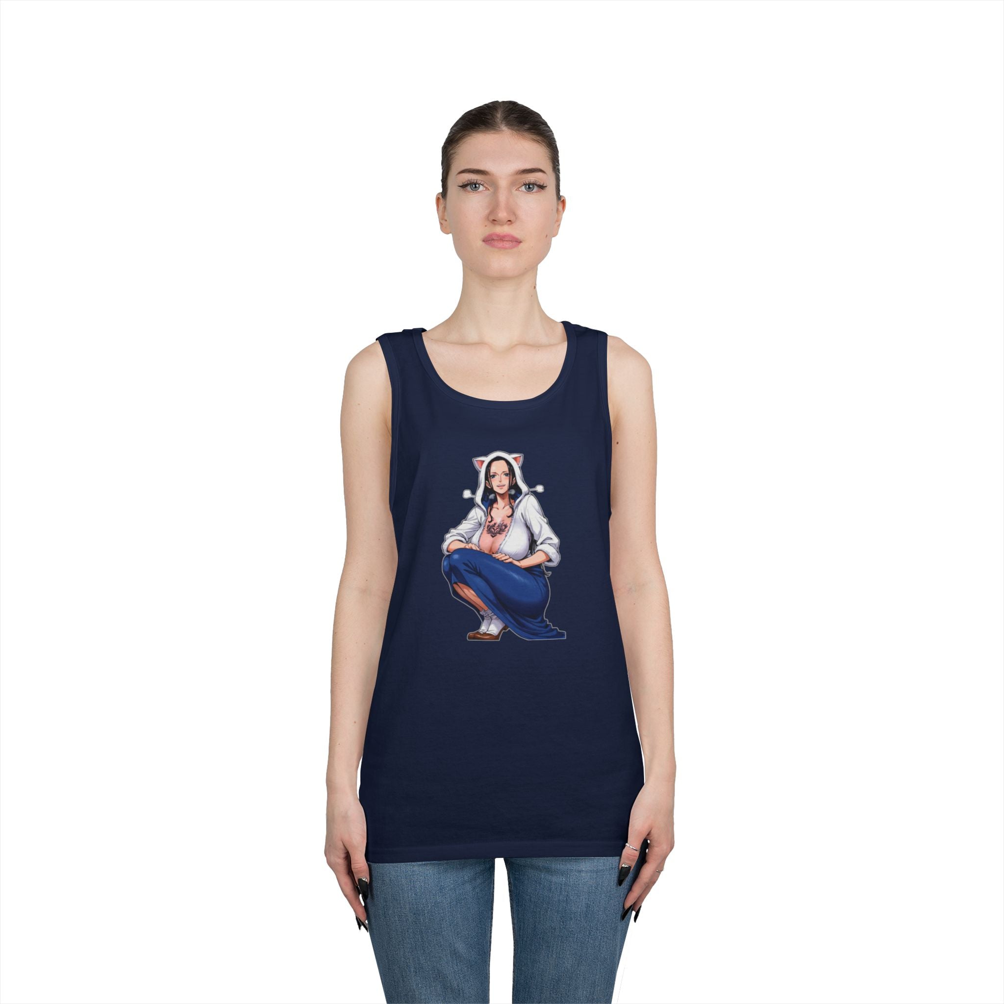 Nico Robin Catgirl Casual Anime Heavy Cotton Tank Top