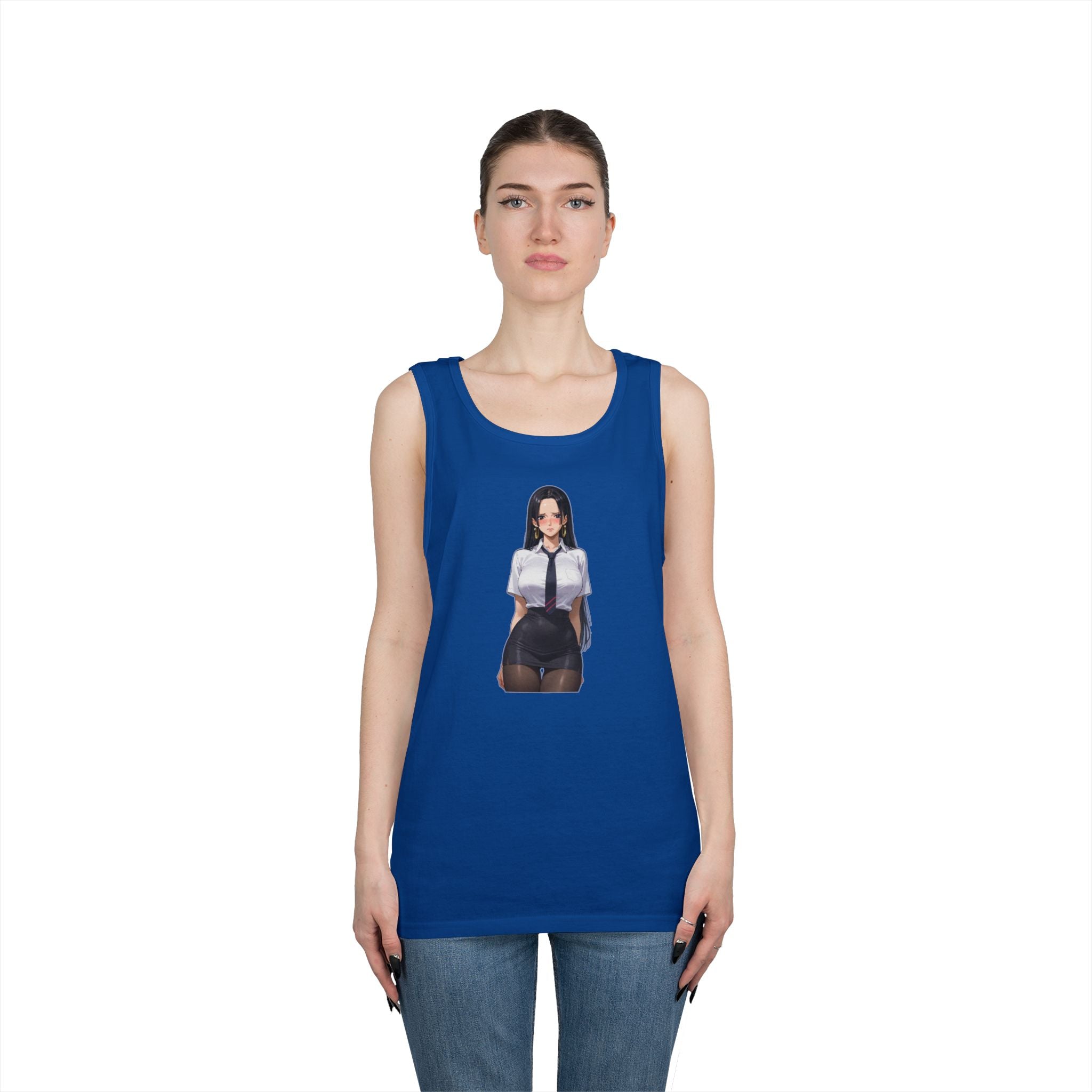 Nico Robin Office Lady Blushing Heavy Cotton Tank Top