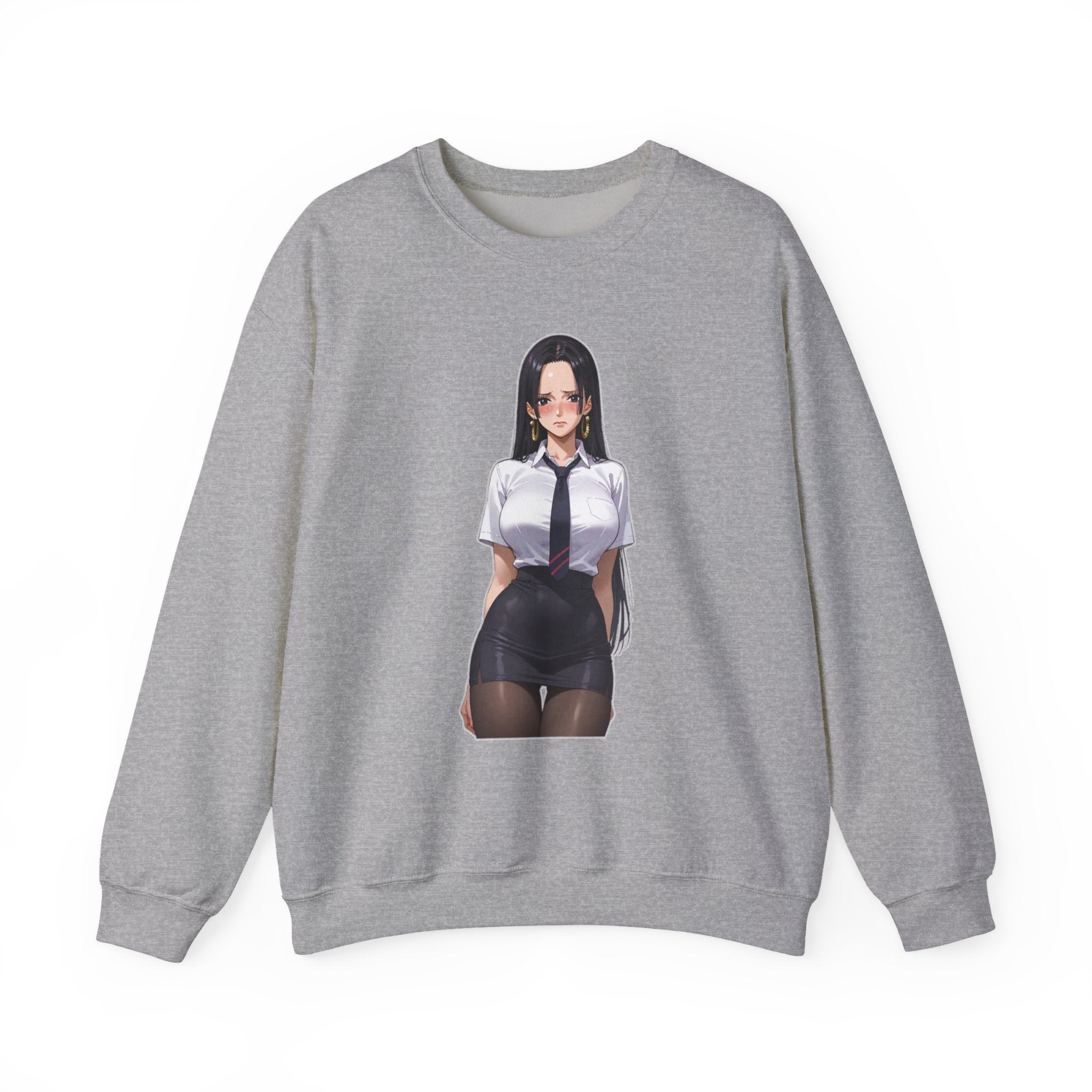 Nico Robin Office Lady Blushing Anime Unisex Heavy Blend™ Crewneck Sweatshirt