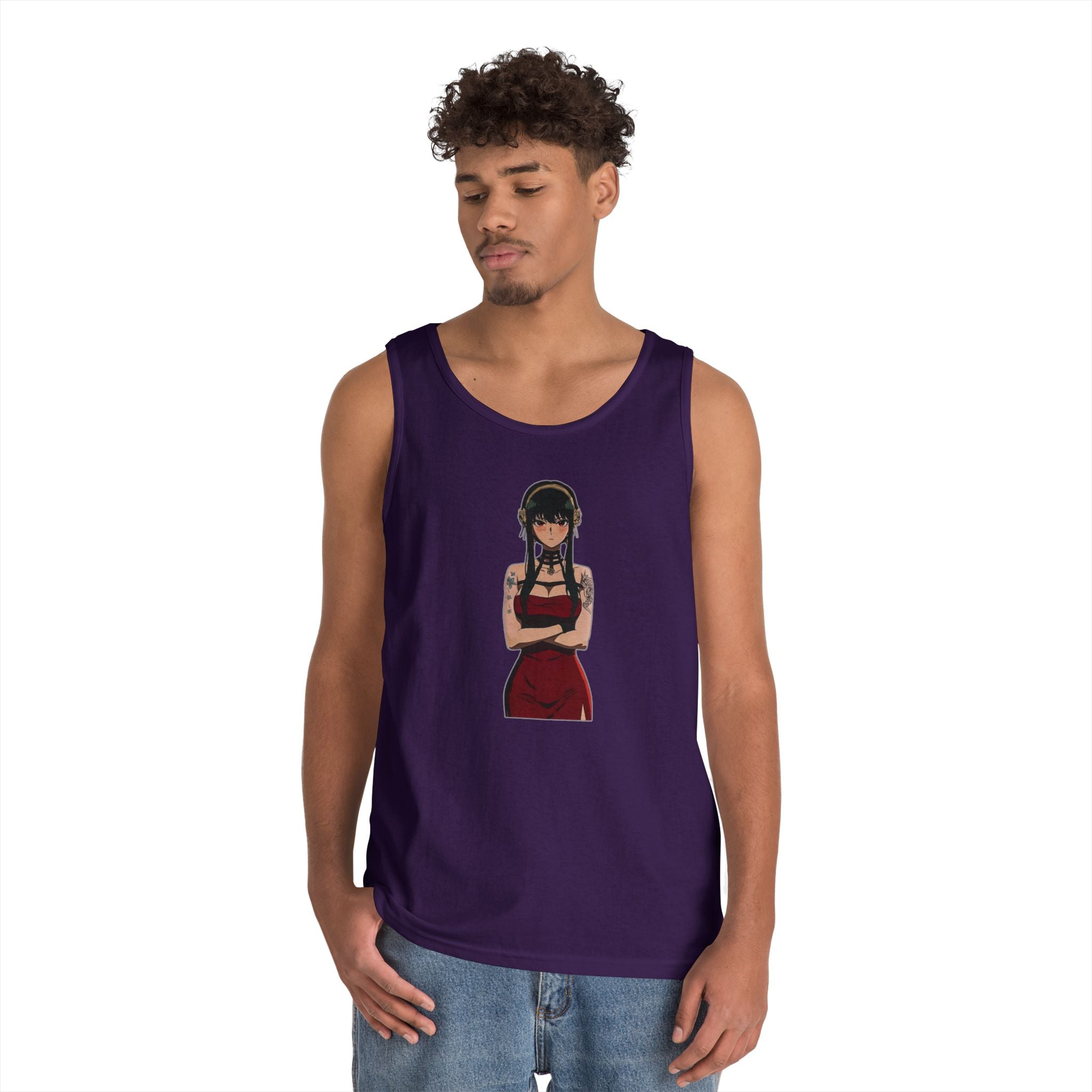 Yor Forger Elegant Tattooed Anime Heavy Cotton Tank Top