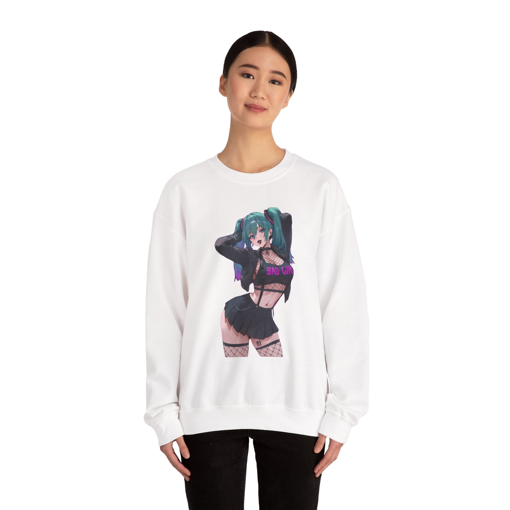 Hatsune Miku Baddie Unisex Heavy Blend™ Crewneck Sweatshirt