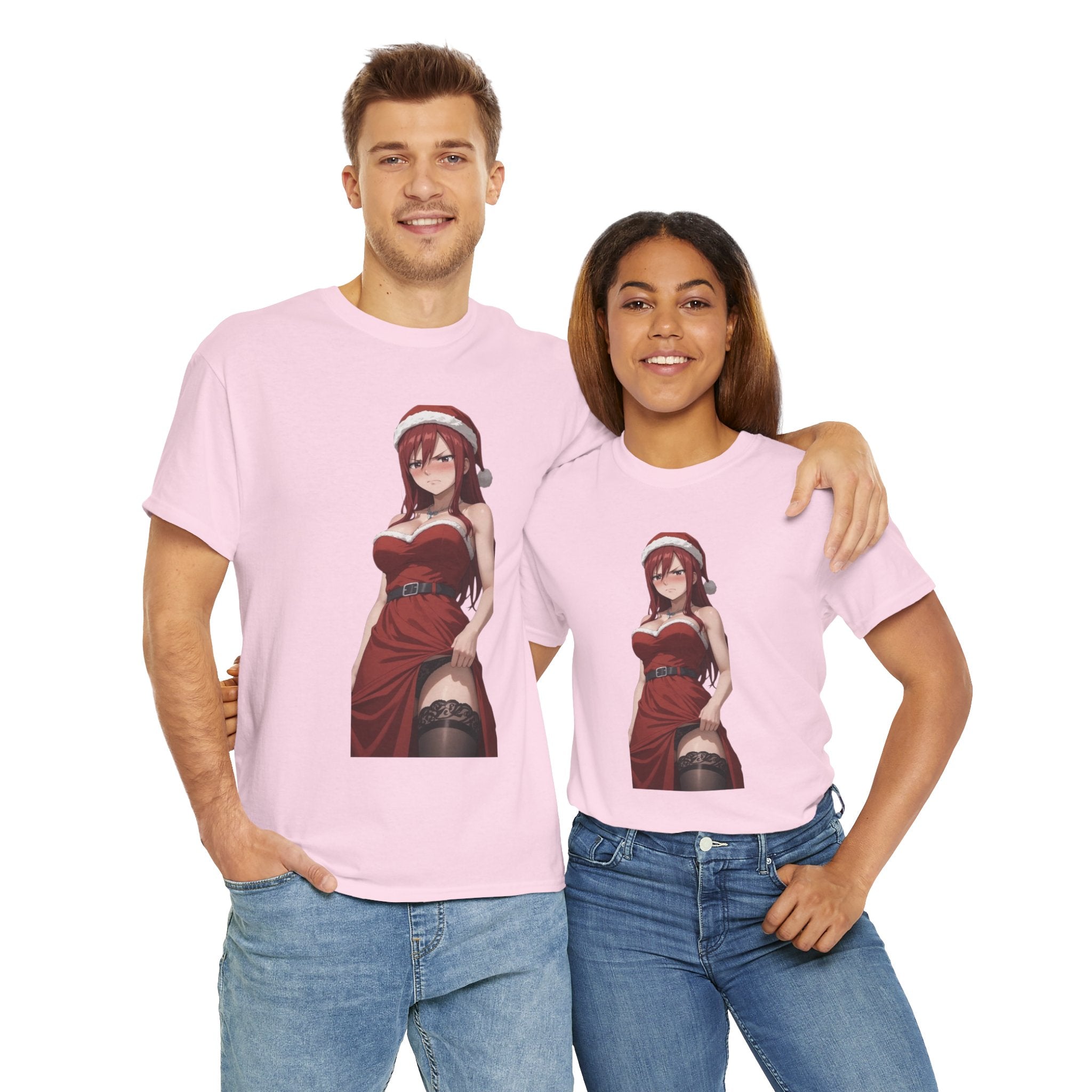 Ezra Scarlet Christmas Themed Angry Anime Unisex Heavy Cotton Tee