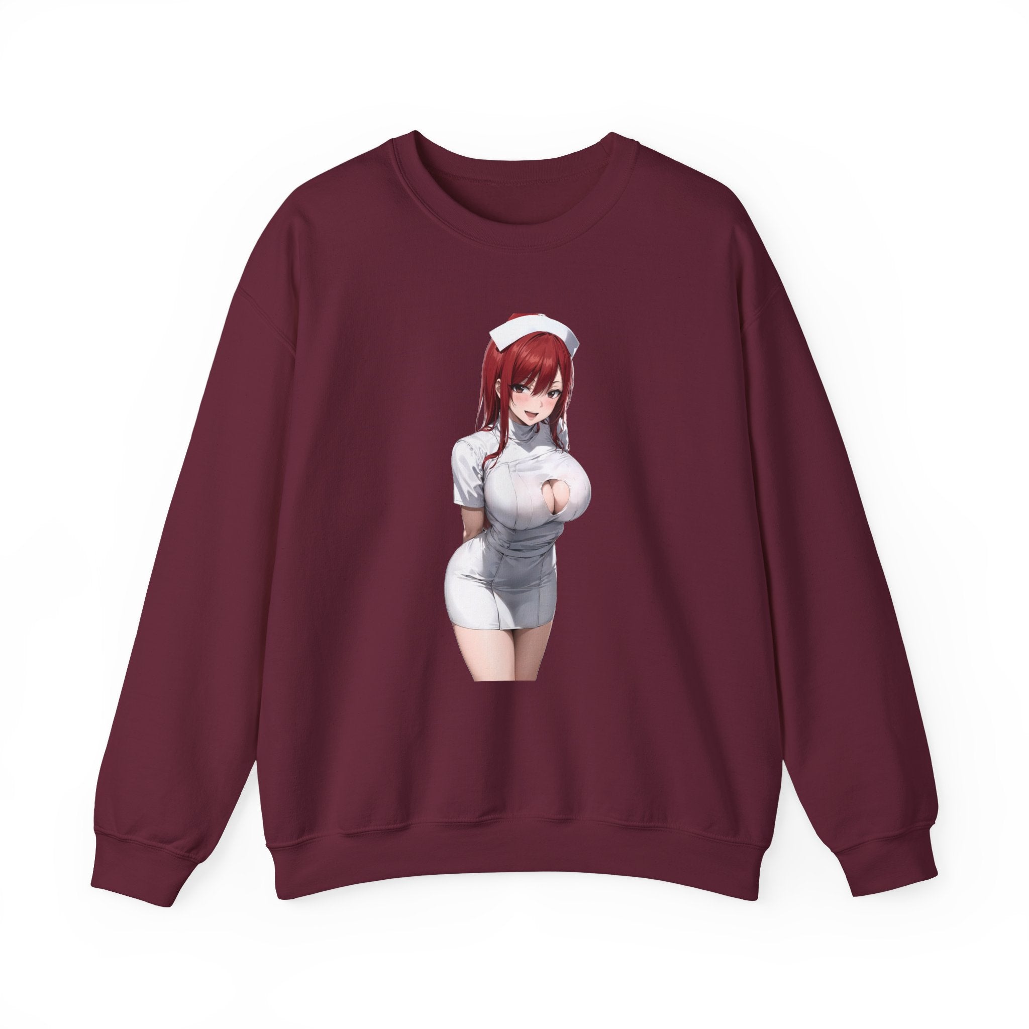 Ezra Scarlet Nurse Uniform Anime Unisex Heavy Blend™ Crewneck Sweatshirt