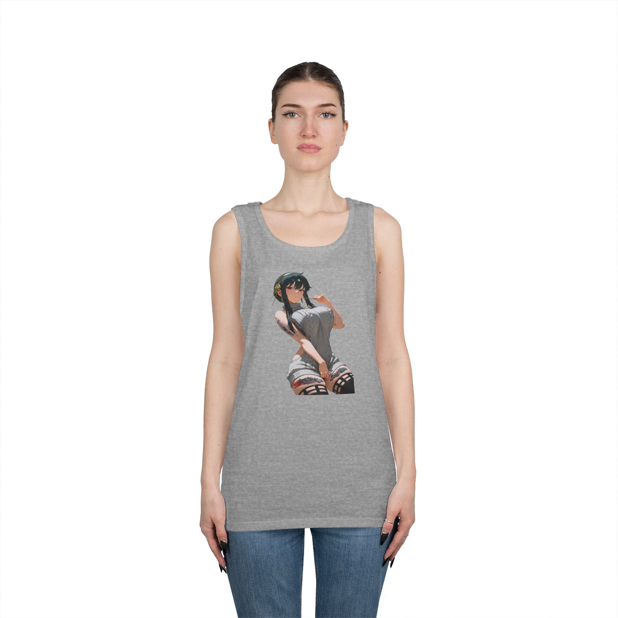 Yor Forger Sexy Tattooed Anime Heavy Cotton Tank Top