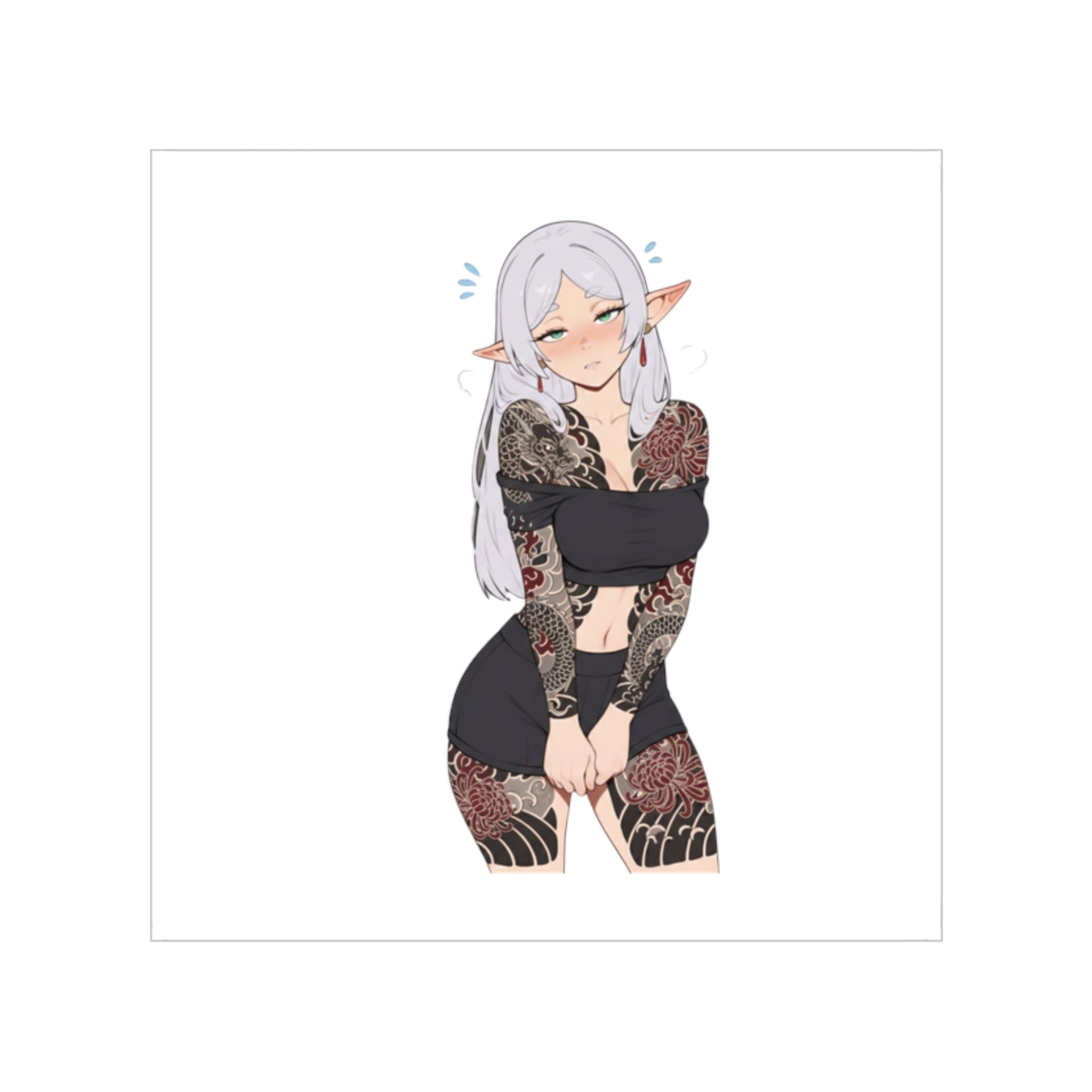 Frieren Tattoo Cansual Sexy Waifu Sticker