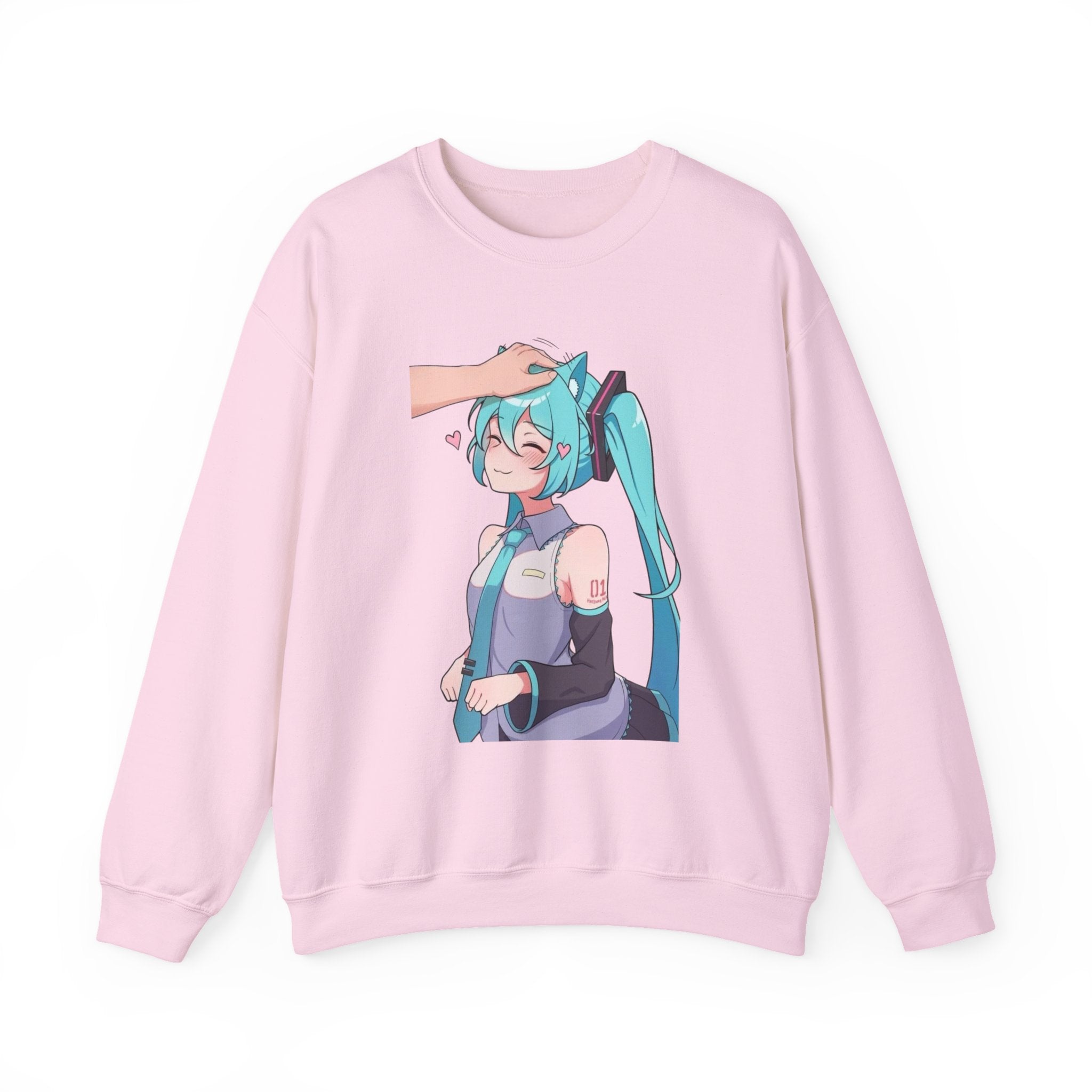 Hatsune Miku Headpat Smiling Catgirl Unisex Heavy Blend™ Crewneck Sweatshirt