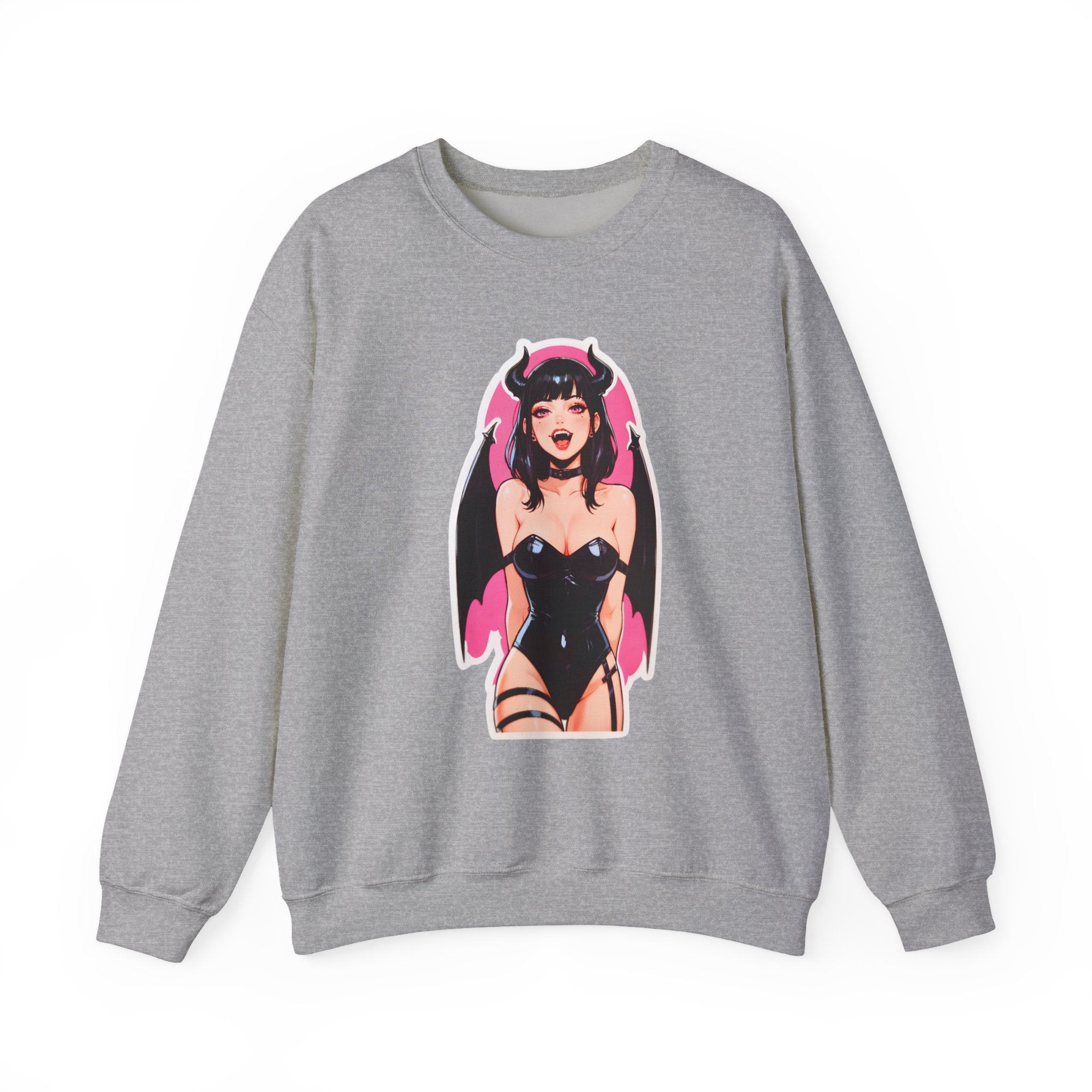Succubus Ahegao Dark Gothic Unisex Heavy Blend™ Crewneck Sweatshirt