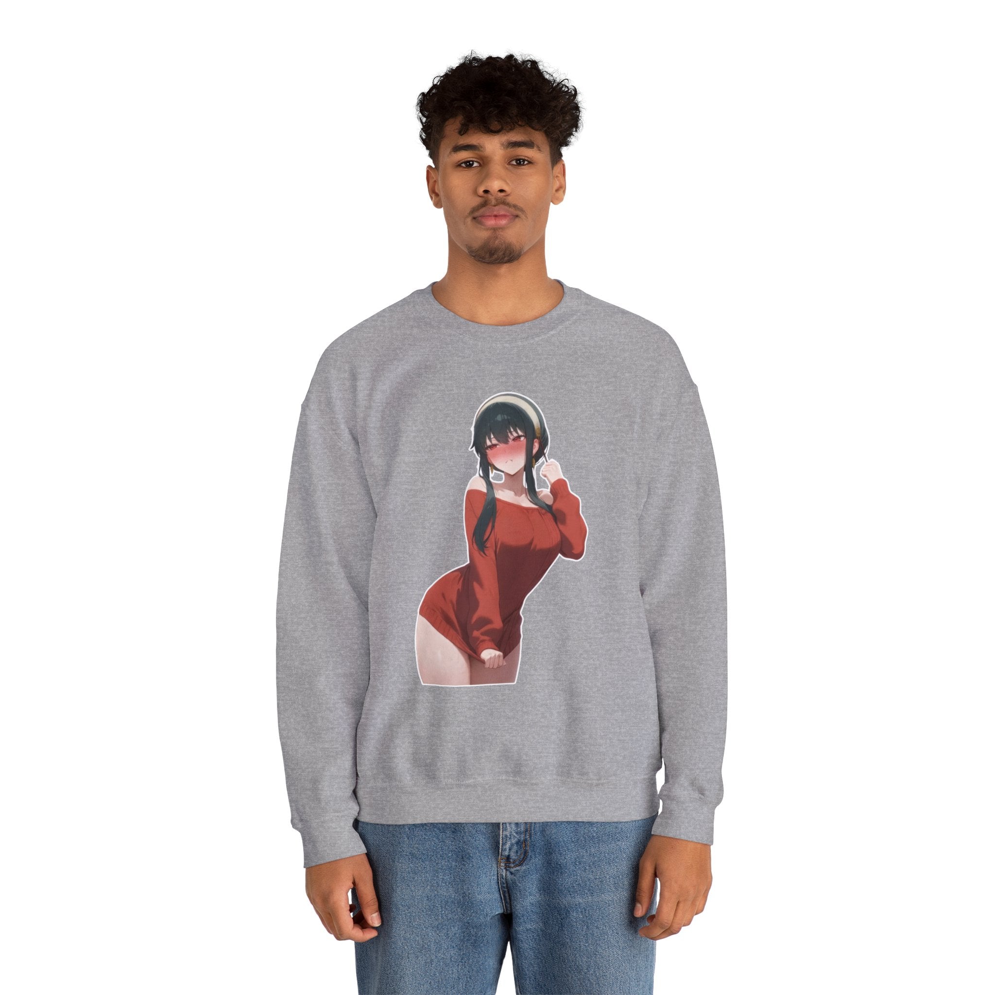 Yor Forger Blushing Waifu Unisex Heavy Blend™ Crewneck Sweatshirt