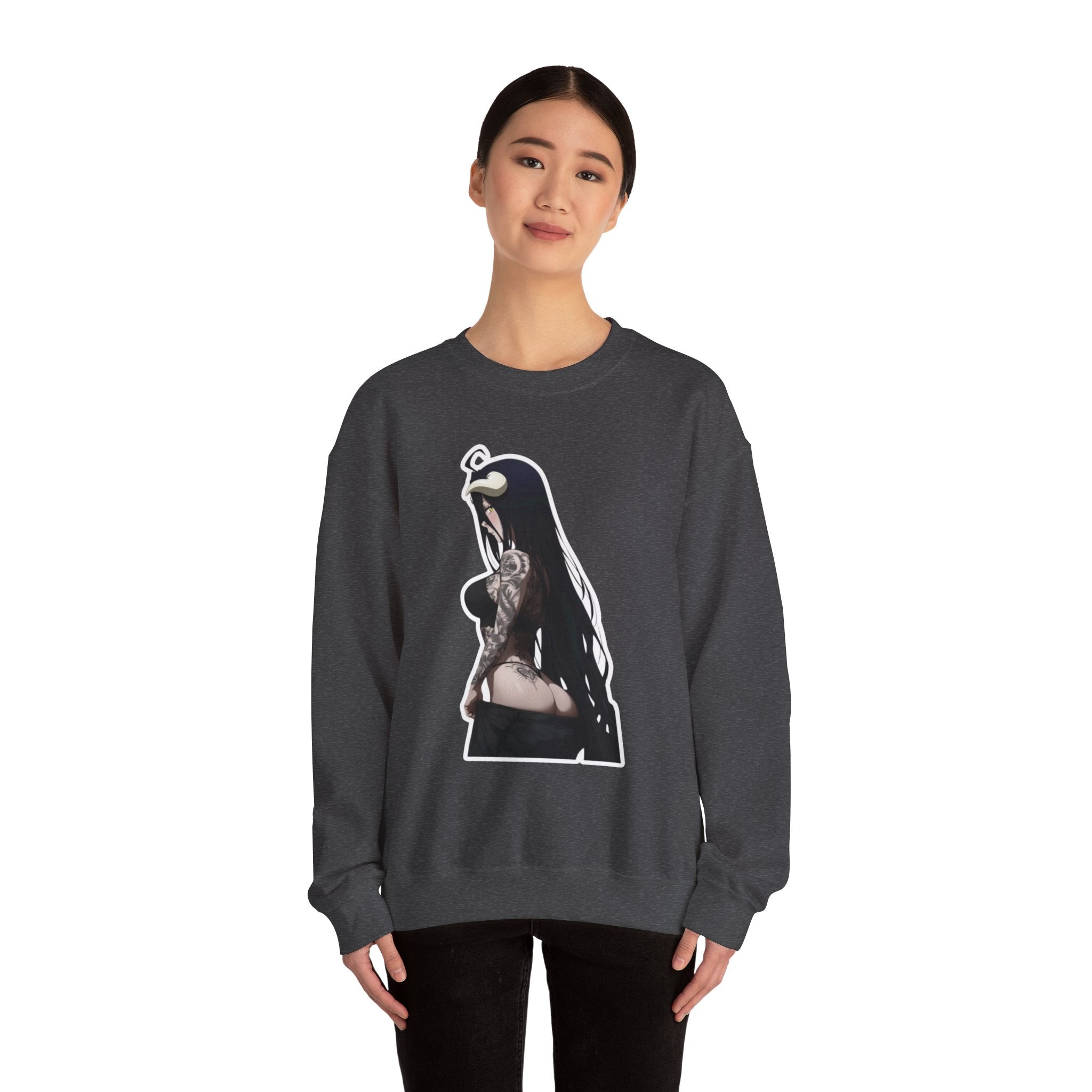 Albedo From Overlord Gothic Tattooed Unisex Heavy Blend™ Crewneck Sweatshirt