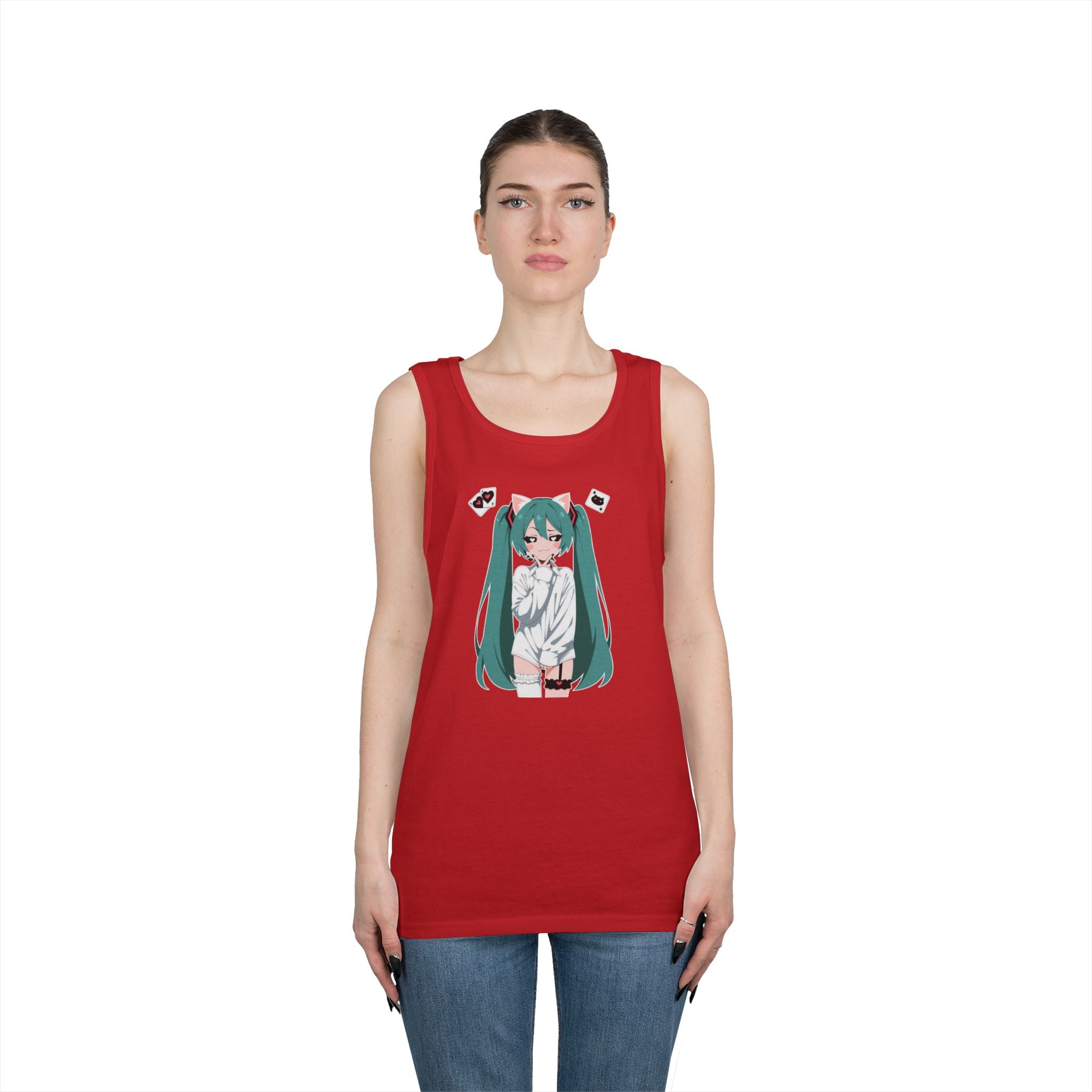 Hatsune Miku Catgirl Cute Heavy Cotton Tank Top