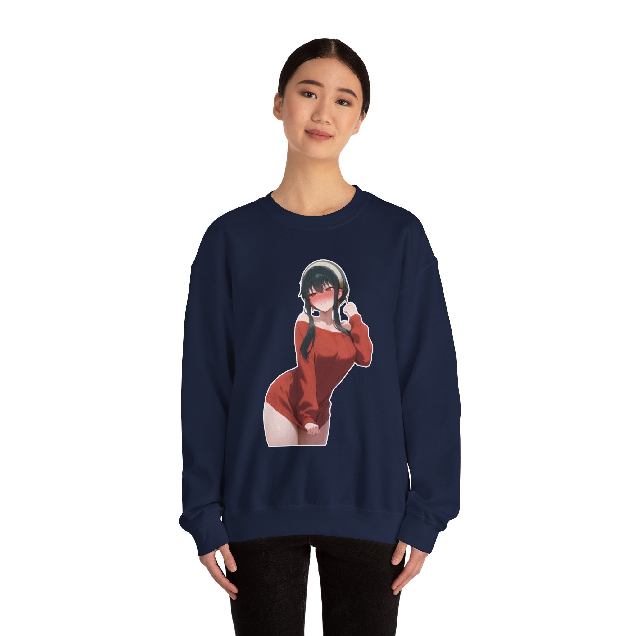 Yor Forger Blushing Waifu Unisex Heavy Blend™ Crewneck Sweatshirt