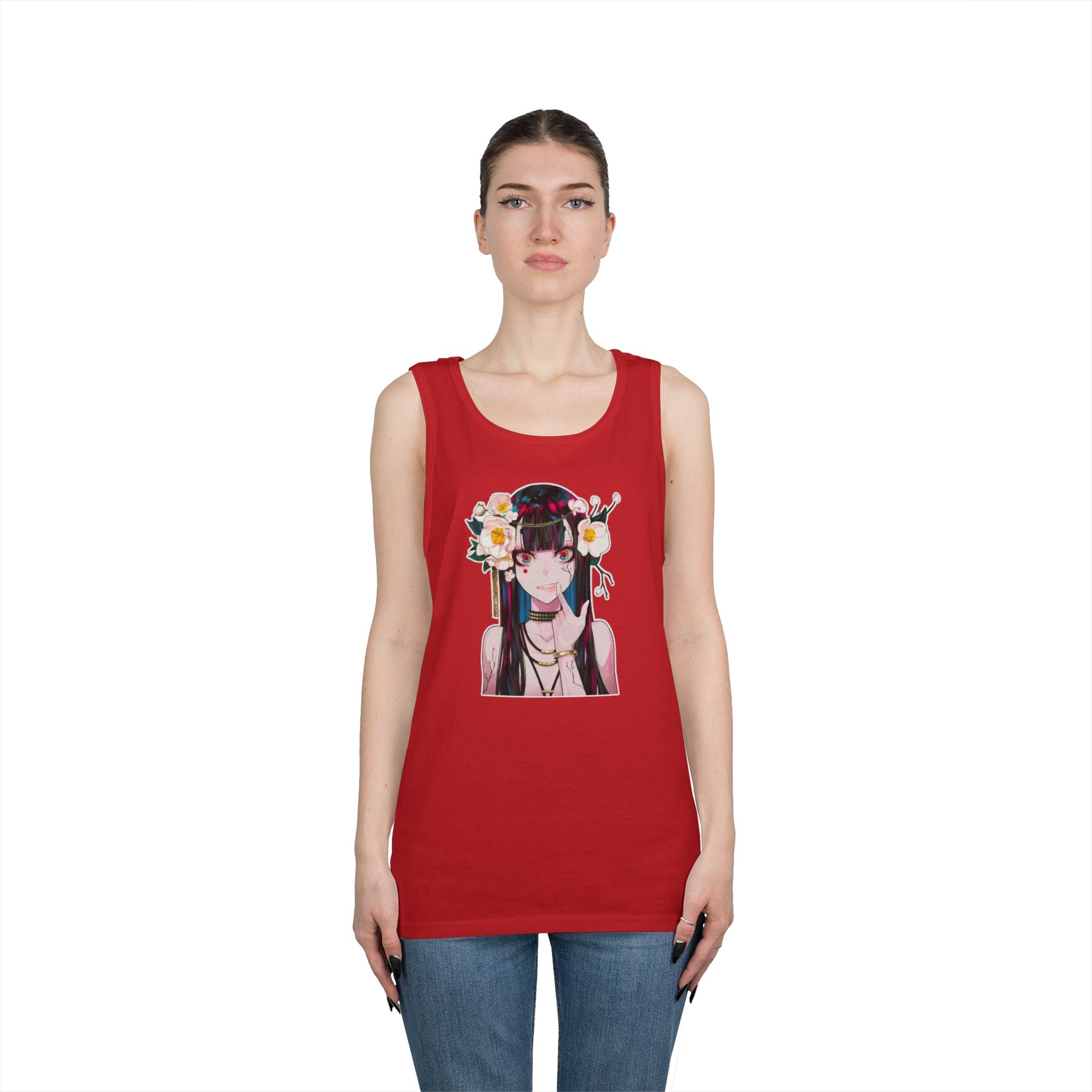Vampire Girl Dark Fantasy Heavy Cotton Tank Top