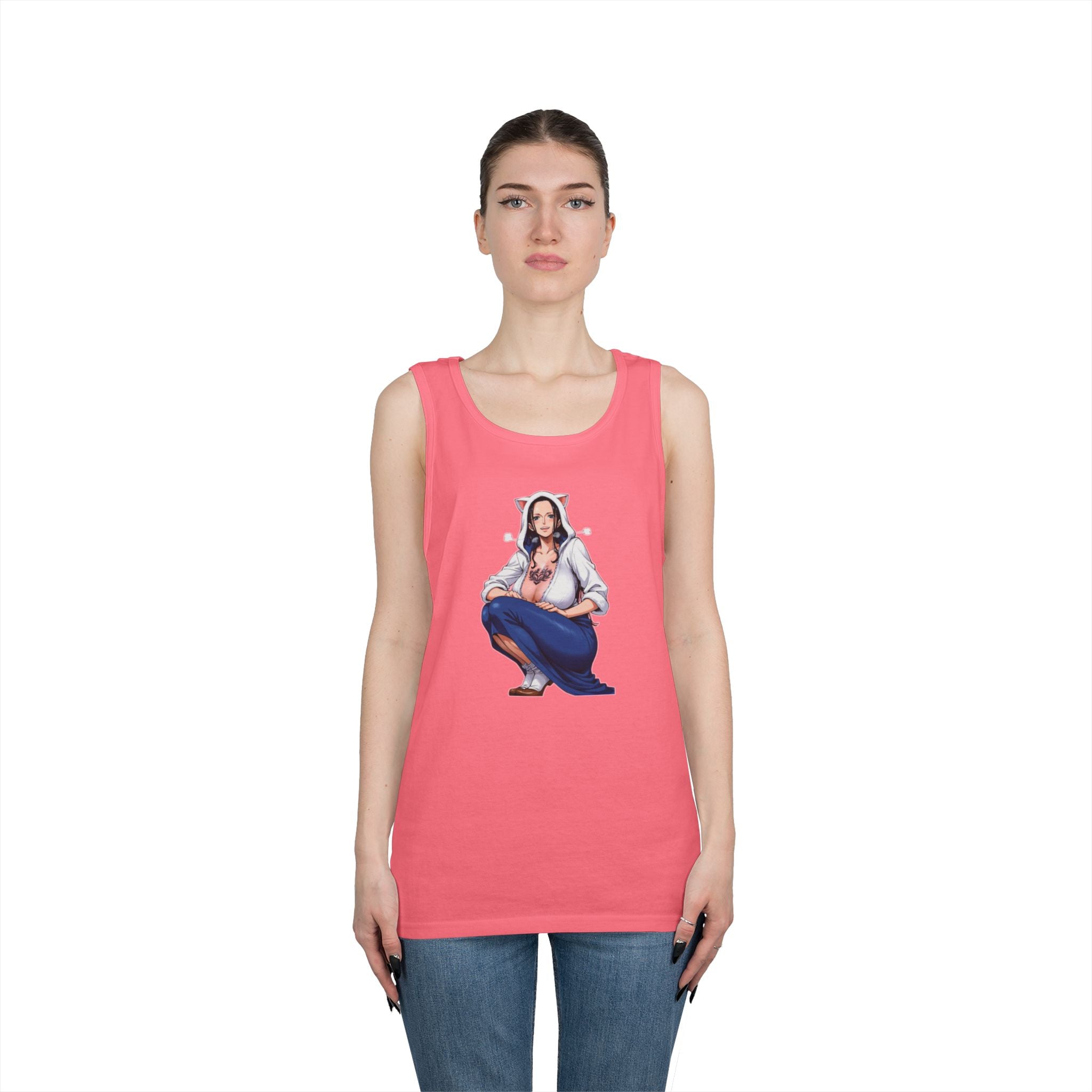 Nico Robin Catgirl Casual Anime Heavy Cotton Tank Top