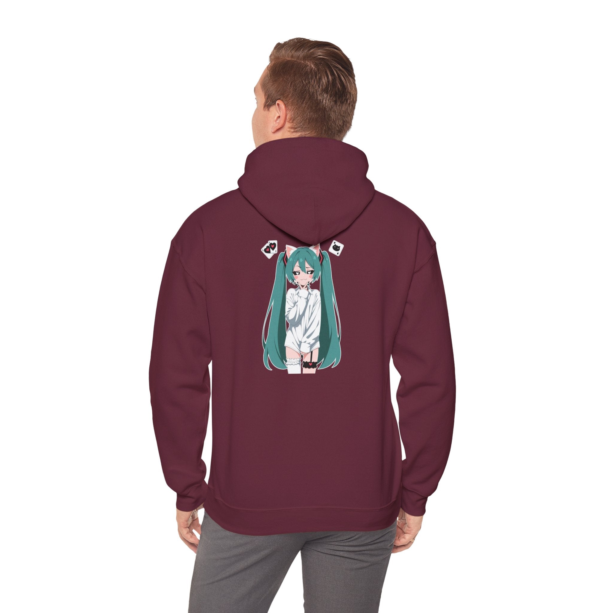Hatsune Miku Catgirl Cute Unisex Heavy Blend™ Hooded Sweatshirt