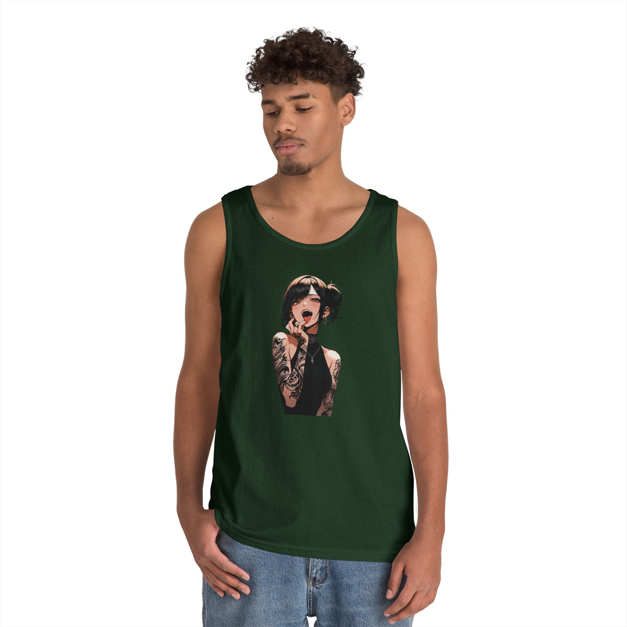 Gothic Himiko Toga Tattooed Ahegao Heavy Cotton Tank Top