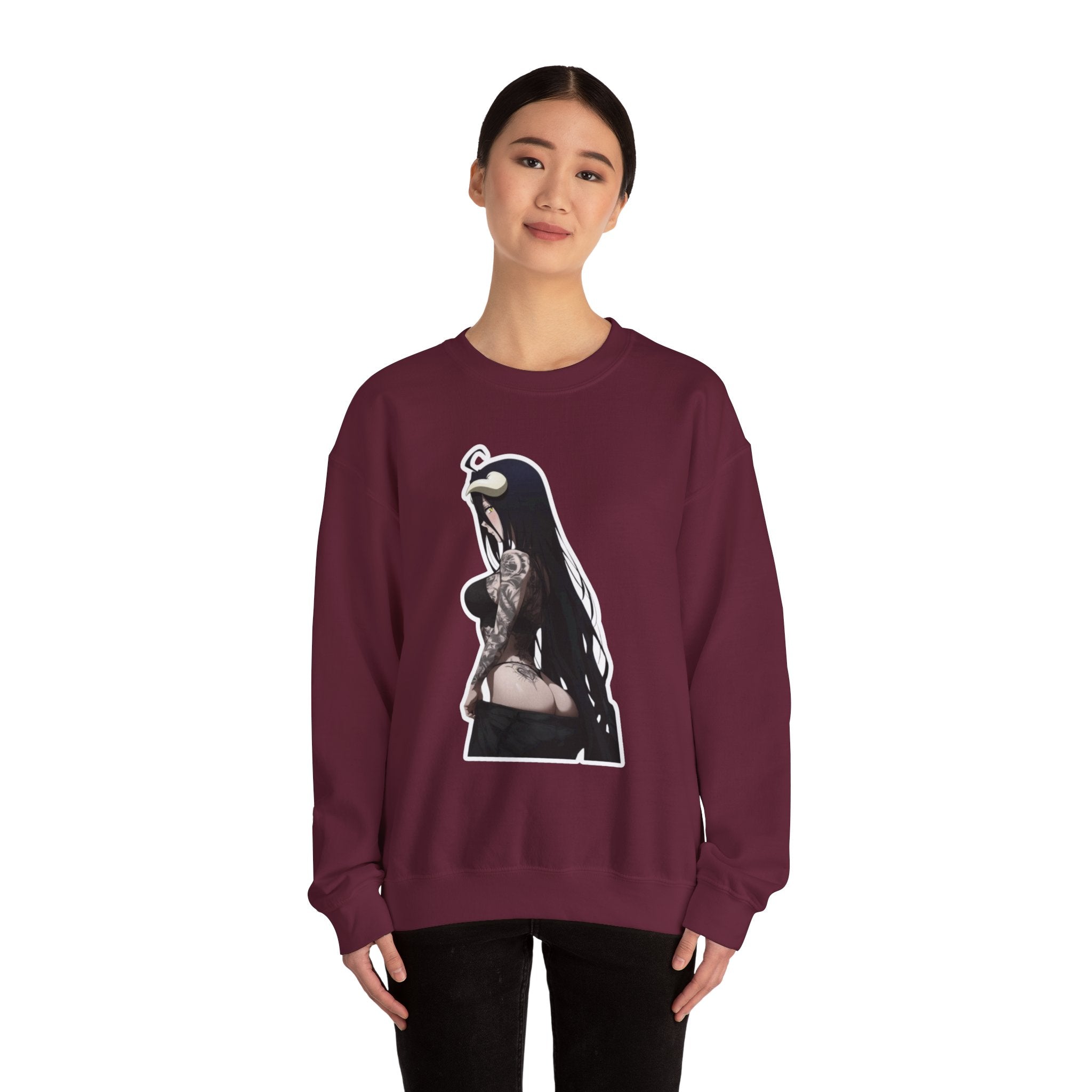 Albedo From Overlord Gothic Tattooed Unisex Heavy Blend™ Crewneck Sweatshirt