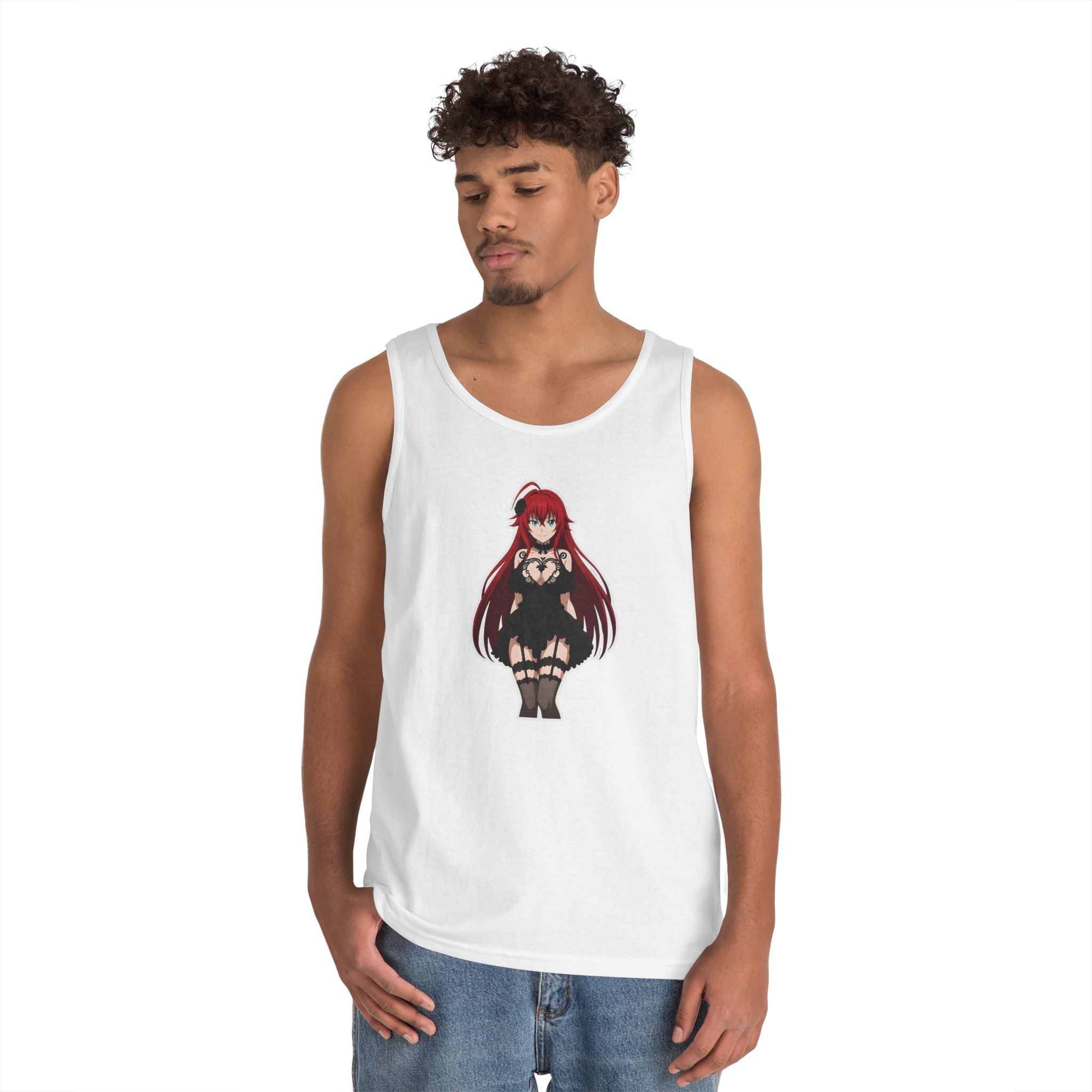 Rias Gremory Gothic Style Waifu Heavy Cotton Tank Top