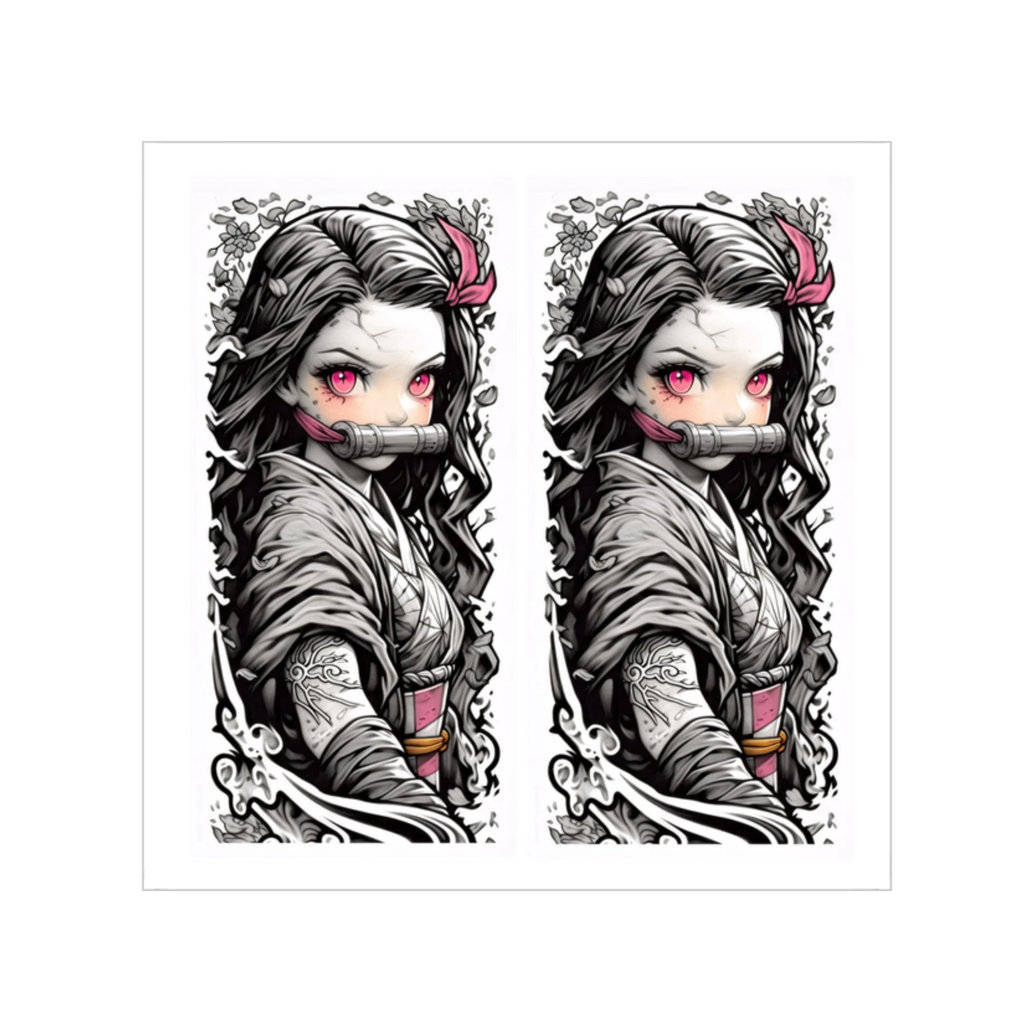 Nezuko Kamado Tattoo Art Style Sticker
