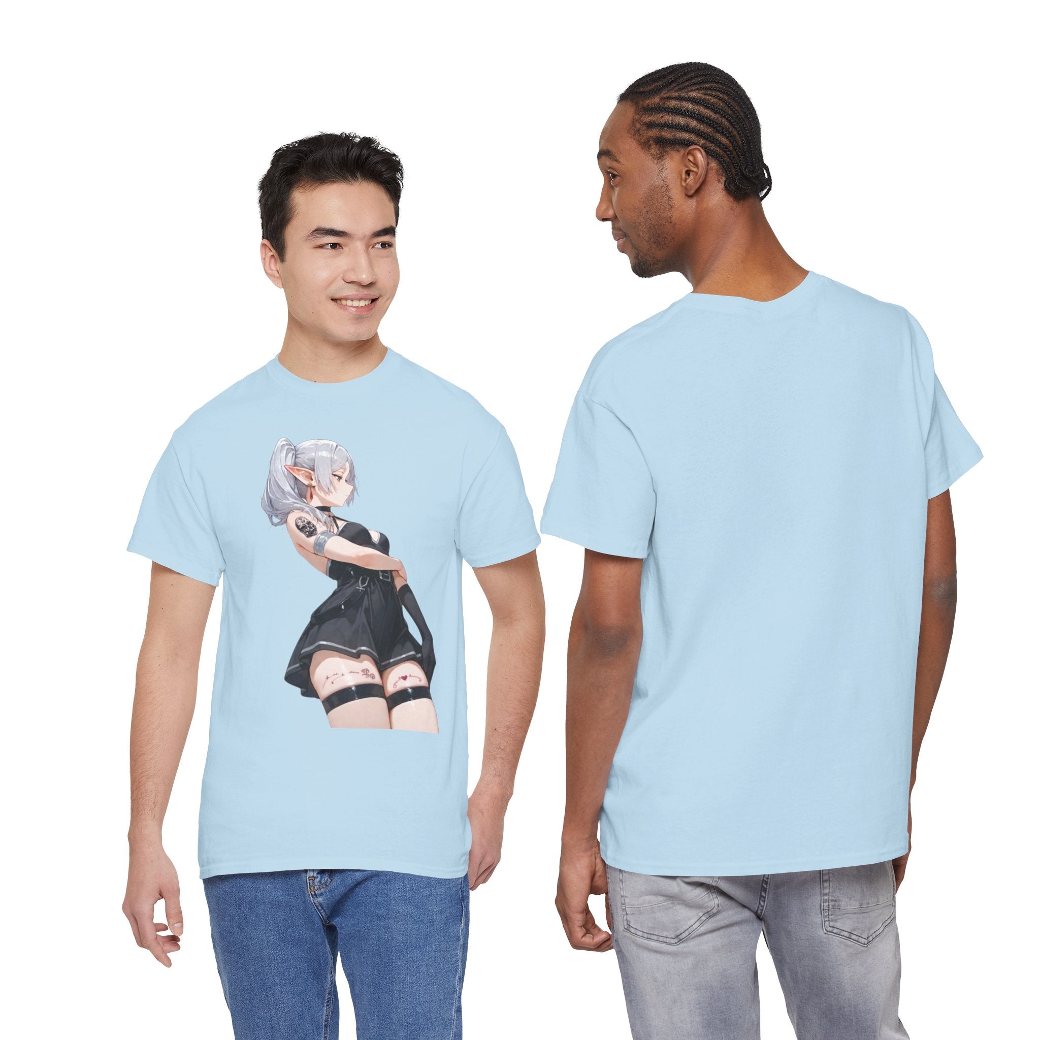 Sexy Frieren Tattooed Black Outfit Unisex Heavy Cotton Tee