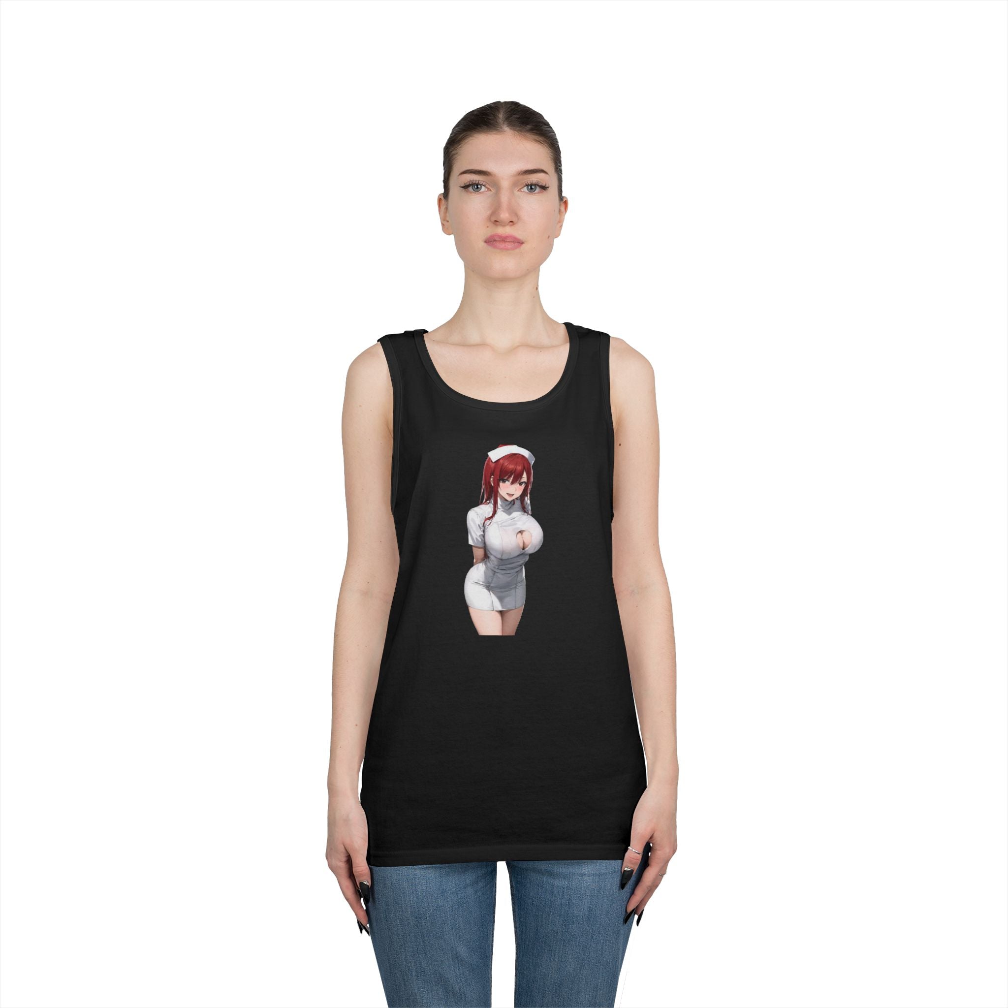 Ezra Scarlet Nurse Uniform Anime Heavy Cotton Tank Top