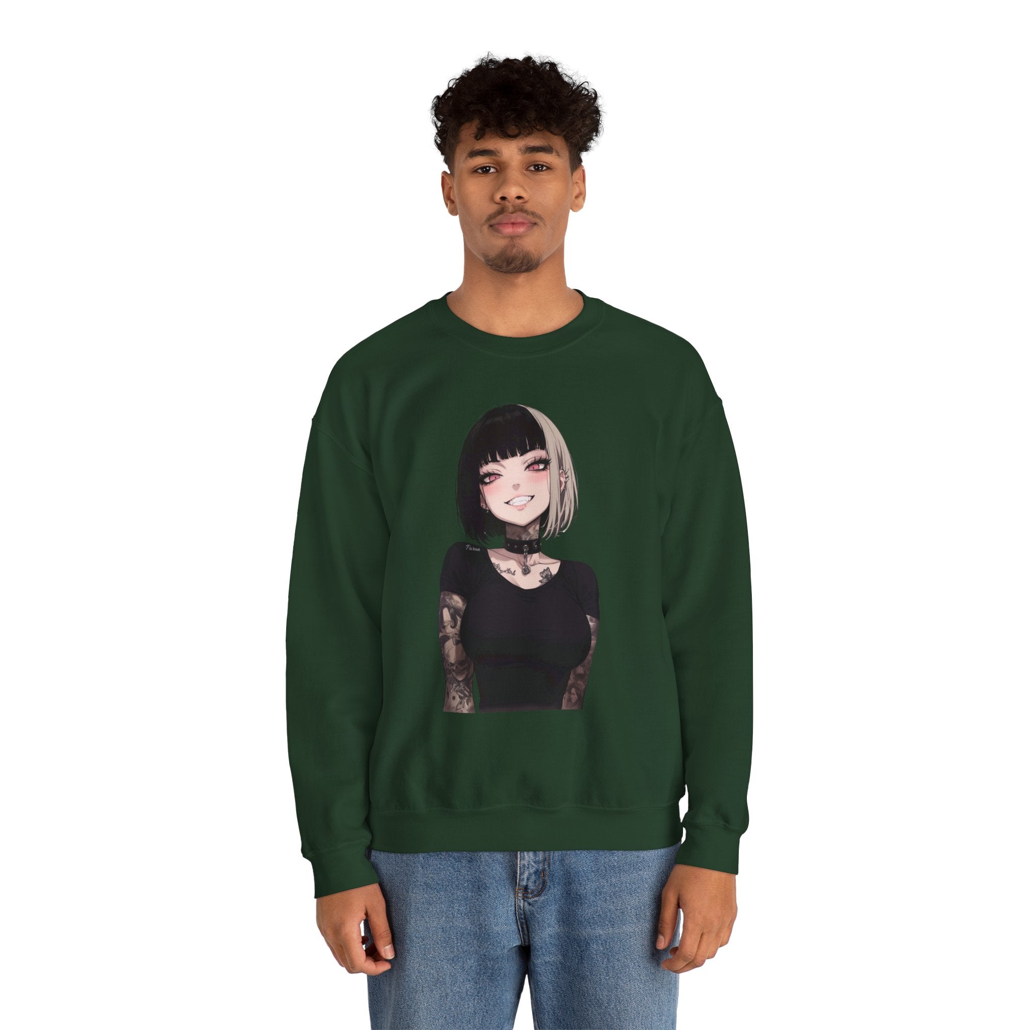 Himiko Toga Gothic Tattooed Style Unisex Heavy Blend™ Crewneck Sweatshirt