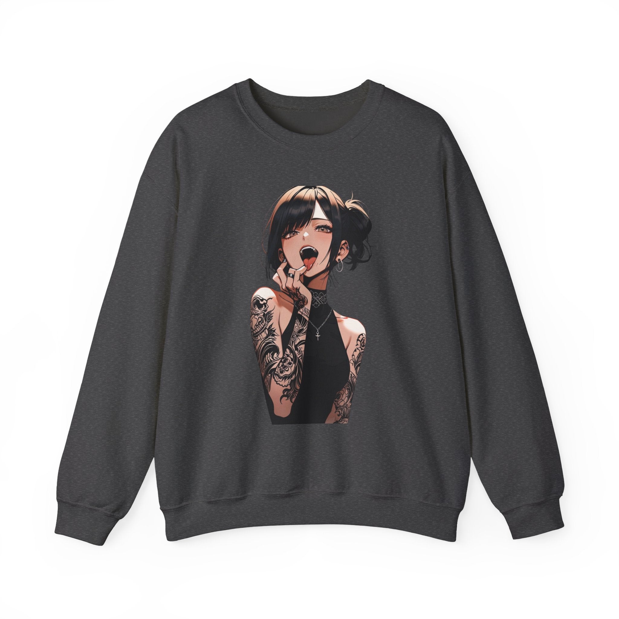 Gothic Himiko Toga Tattooed Ahegao Unisex Heavy Blend™ Crewneck Sweatshirt