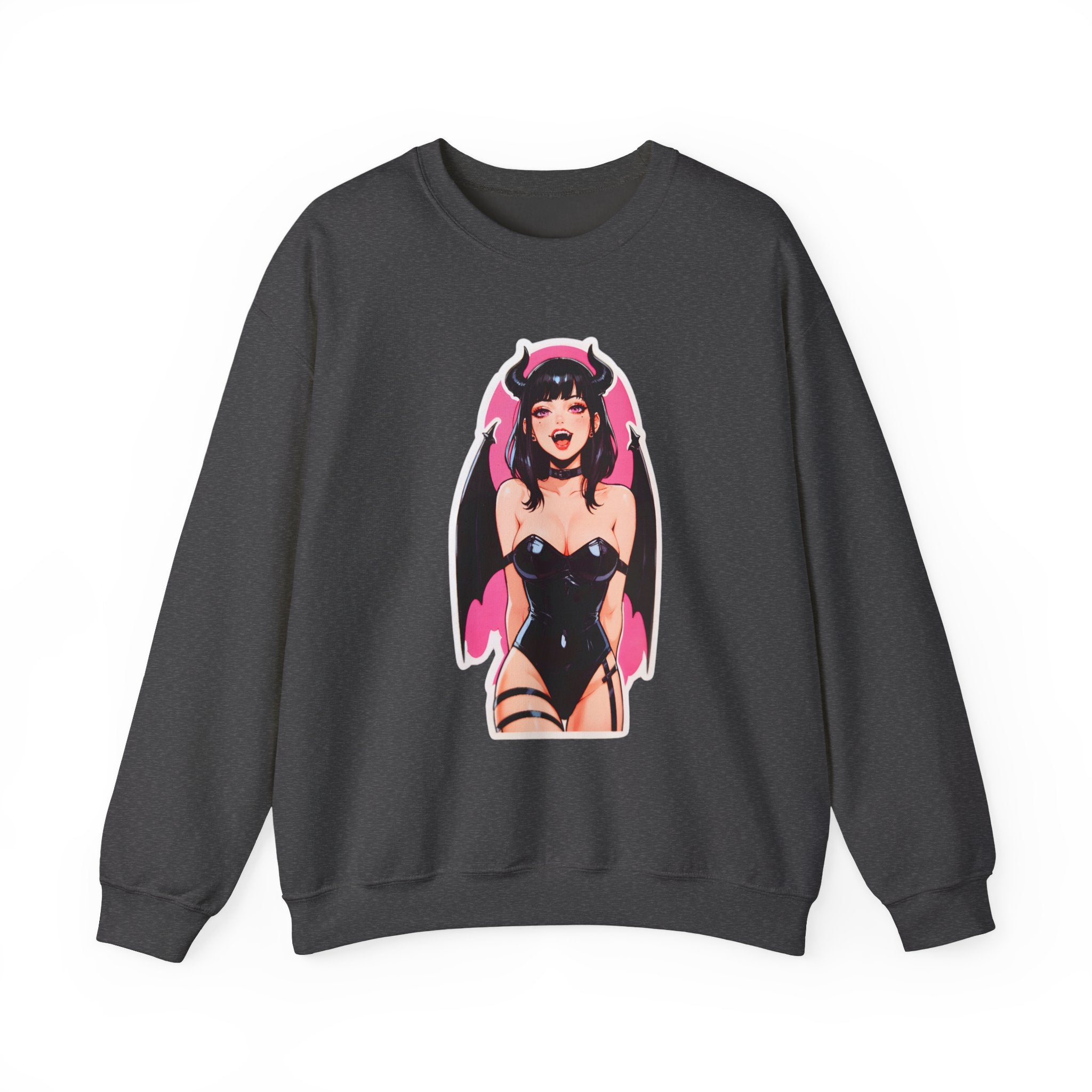 Succubus Ahegao Dark Gothic Unisex Heavy Blend™ Crewneck Sweatshirt