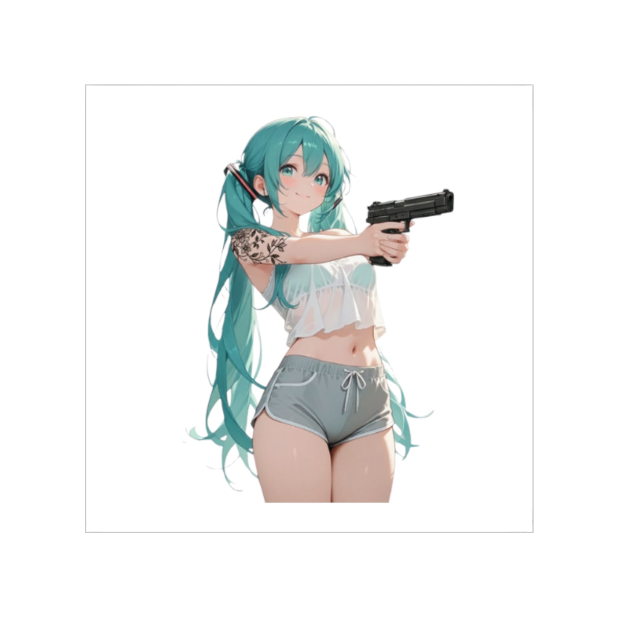 Sedutive Miku With Gun