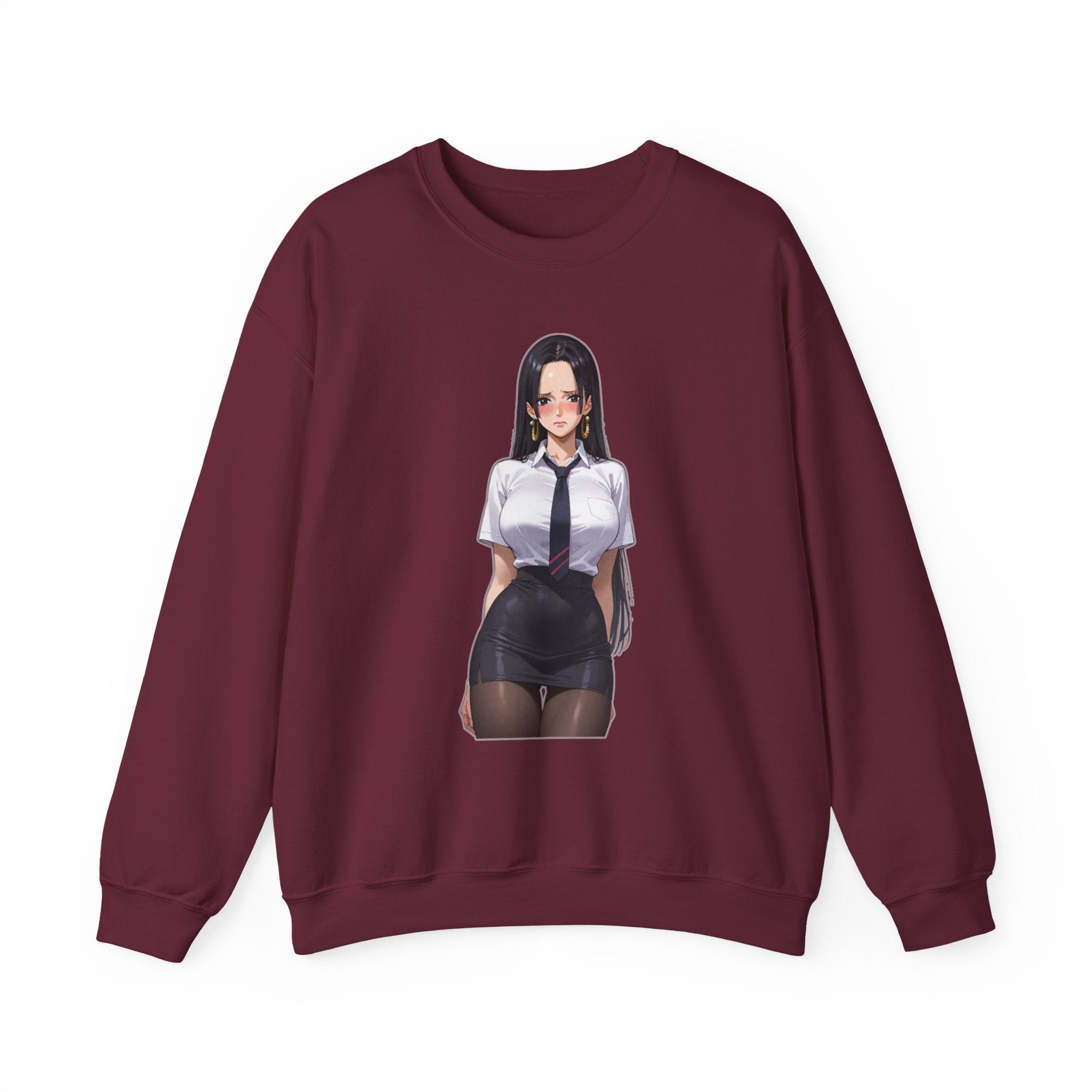 Nico Robin Office Lady Blushing Anime Unisex Heavy Blend™ Crewneck Sweatshirt