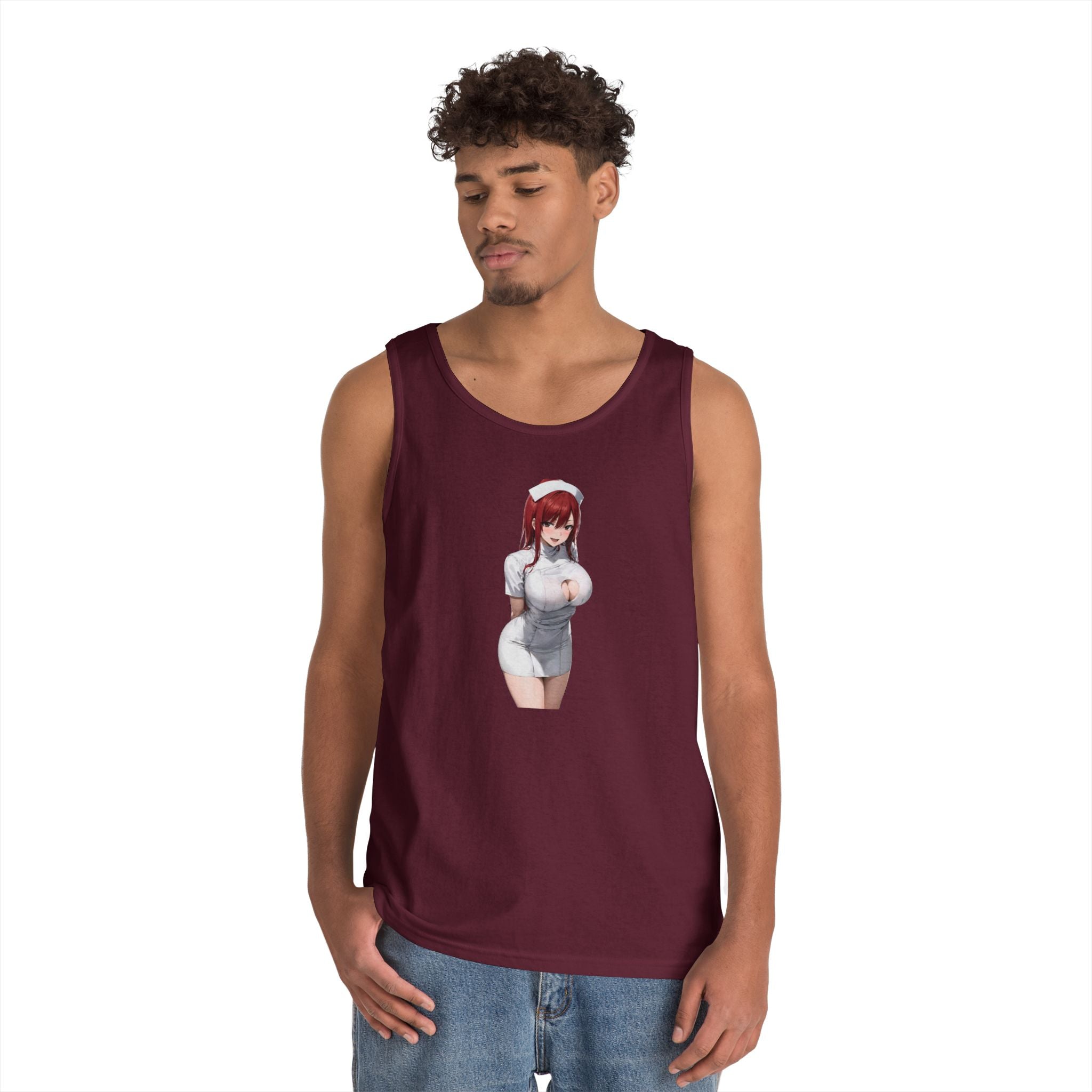 Ezra Scarlet Nurse Uniform Anime Heavy Cotton Tank Top