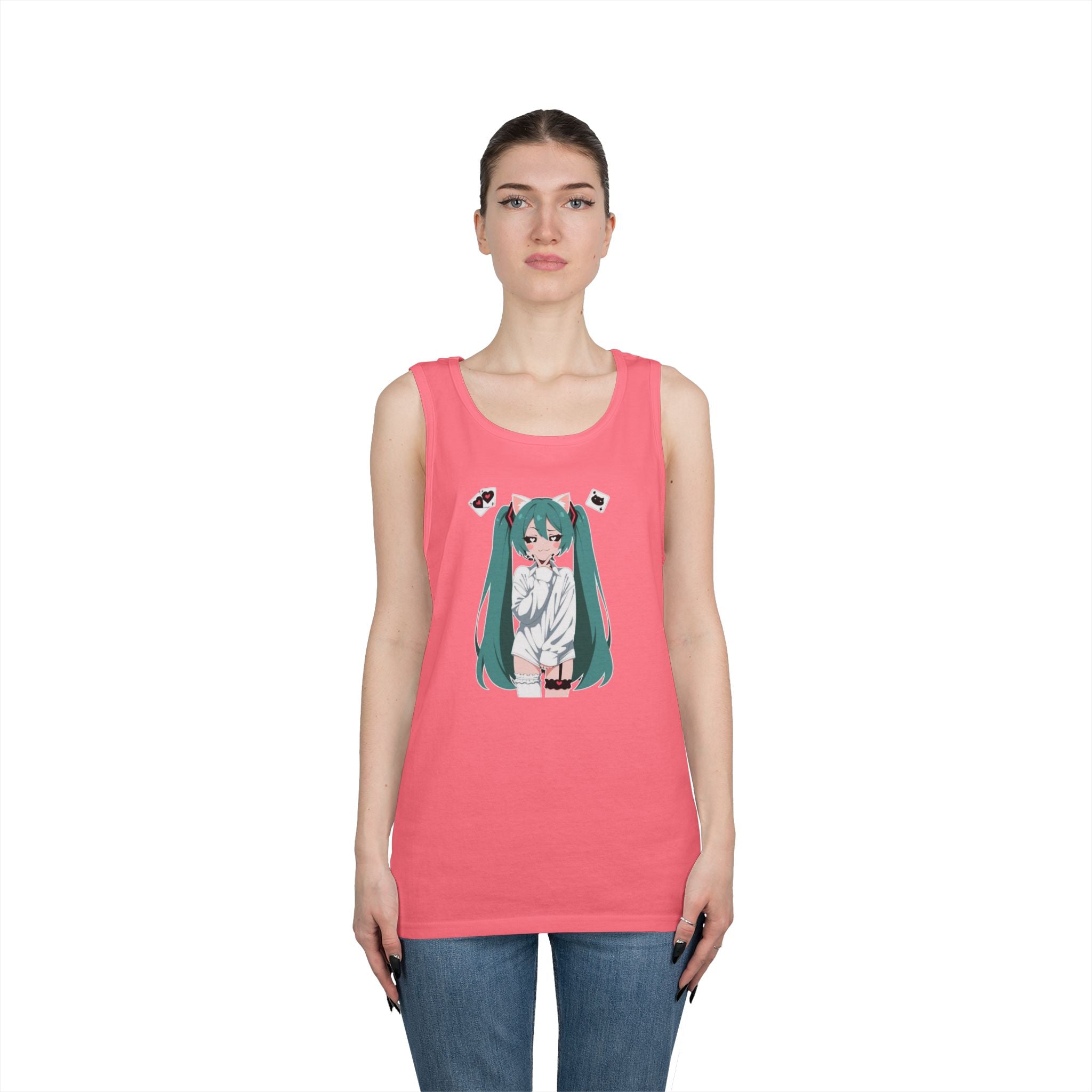 Hatsune Miku Catgirl Cute Heavy Cotton Tank Top