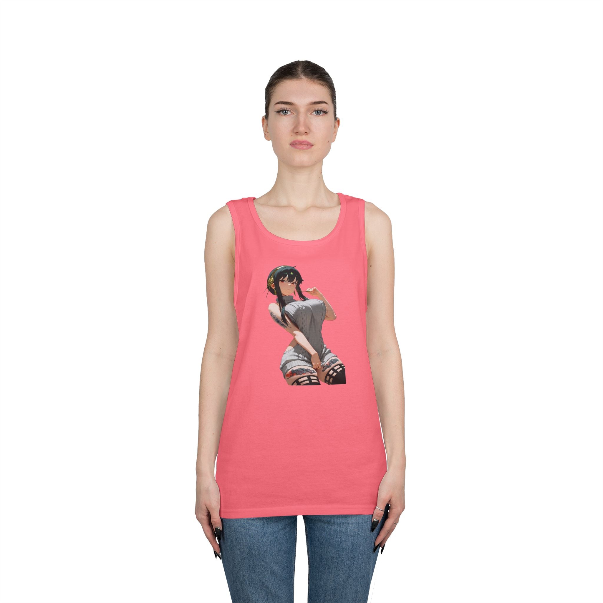 Yor Forger Sexy Tattooed Anime Heavy Cotton Tank Top