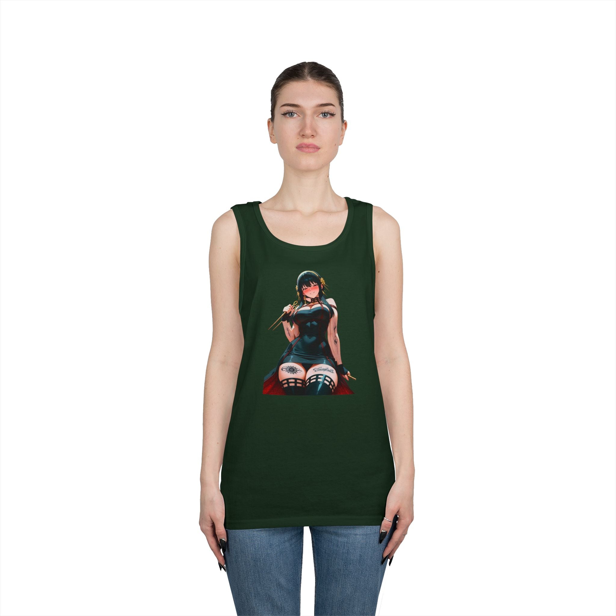 Yor Forger Assassin Gothic Tattooed Heavy Cotton Tank Top