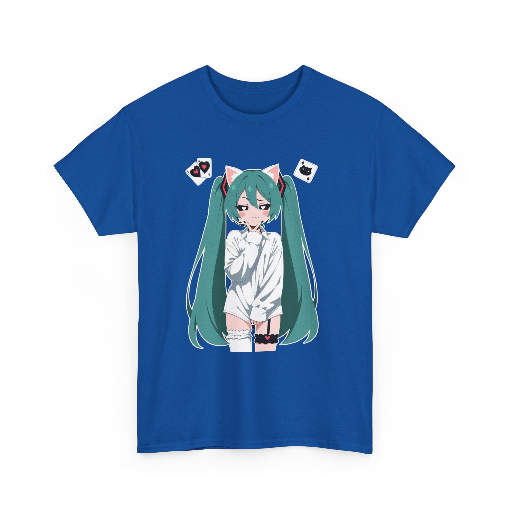 Hatsune Miku Catgirl Cute Anime Unisex Heavy Cotton Tee